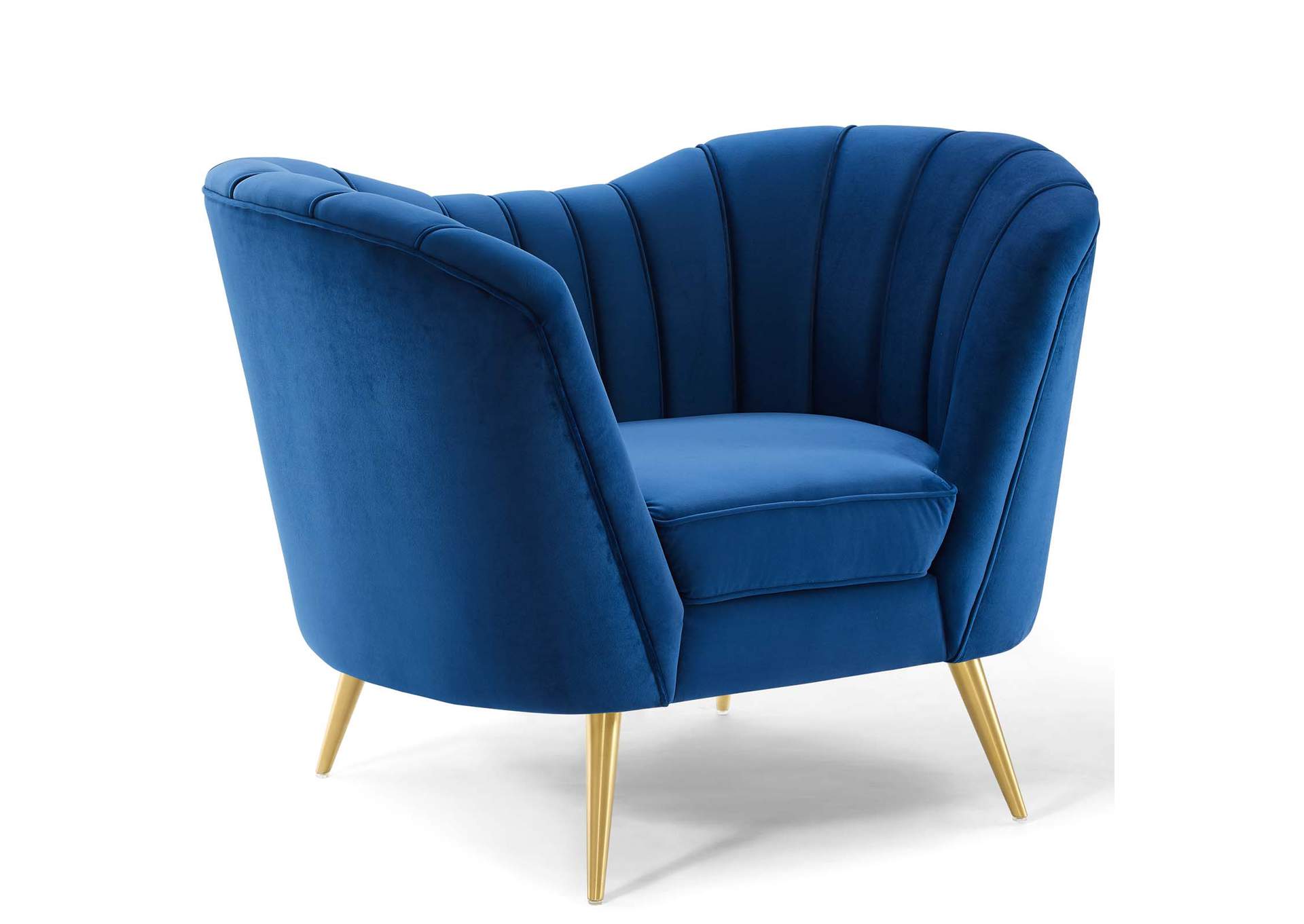 Navy Opportunity Performance Velvet Arm Chair,Modway