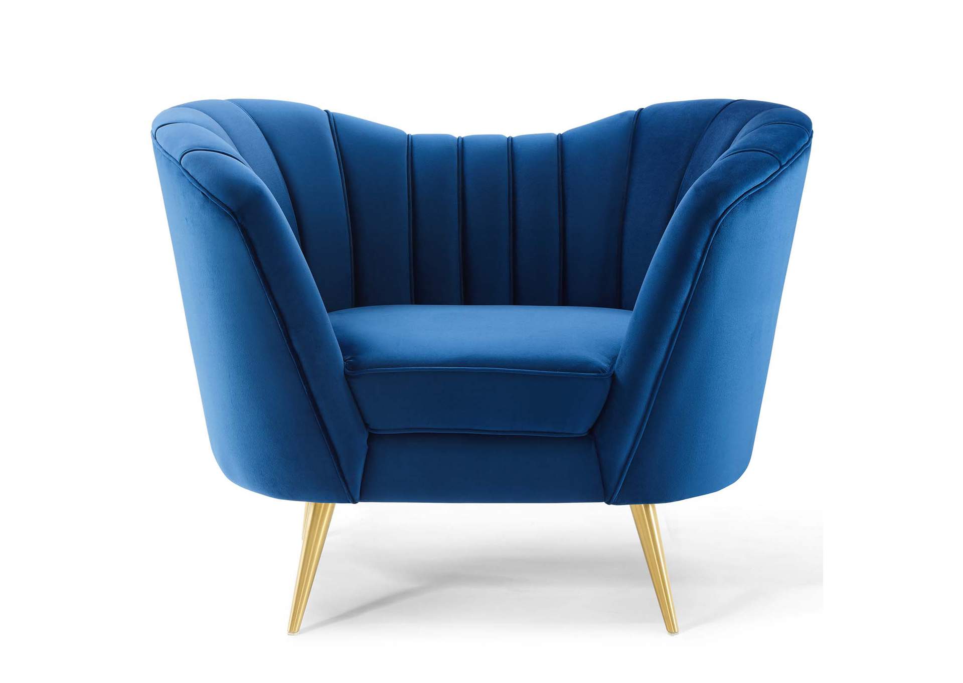 Navy Opportunity Performance Velvet Arm Chair,Modway