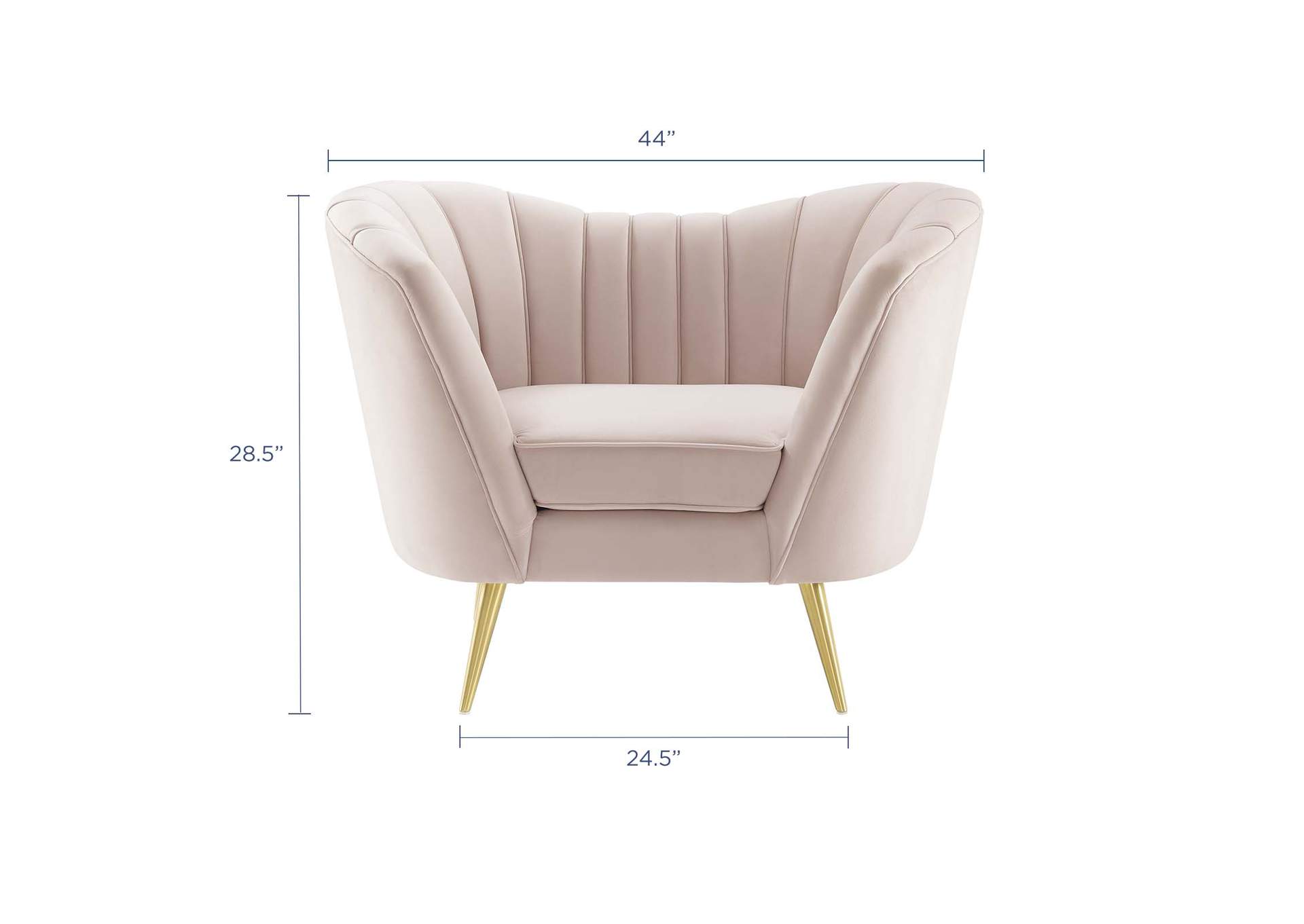Pink Opportunity Performance Velvet Arm Chair,Modway