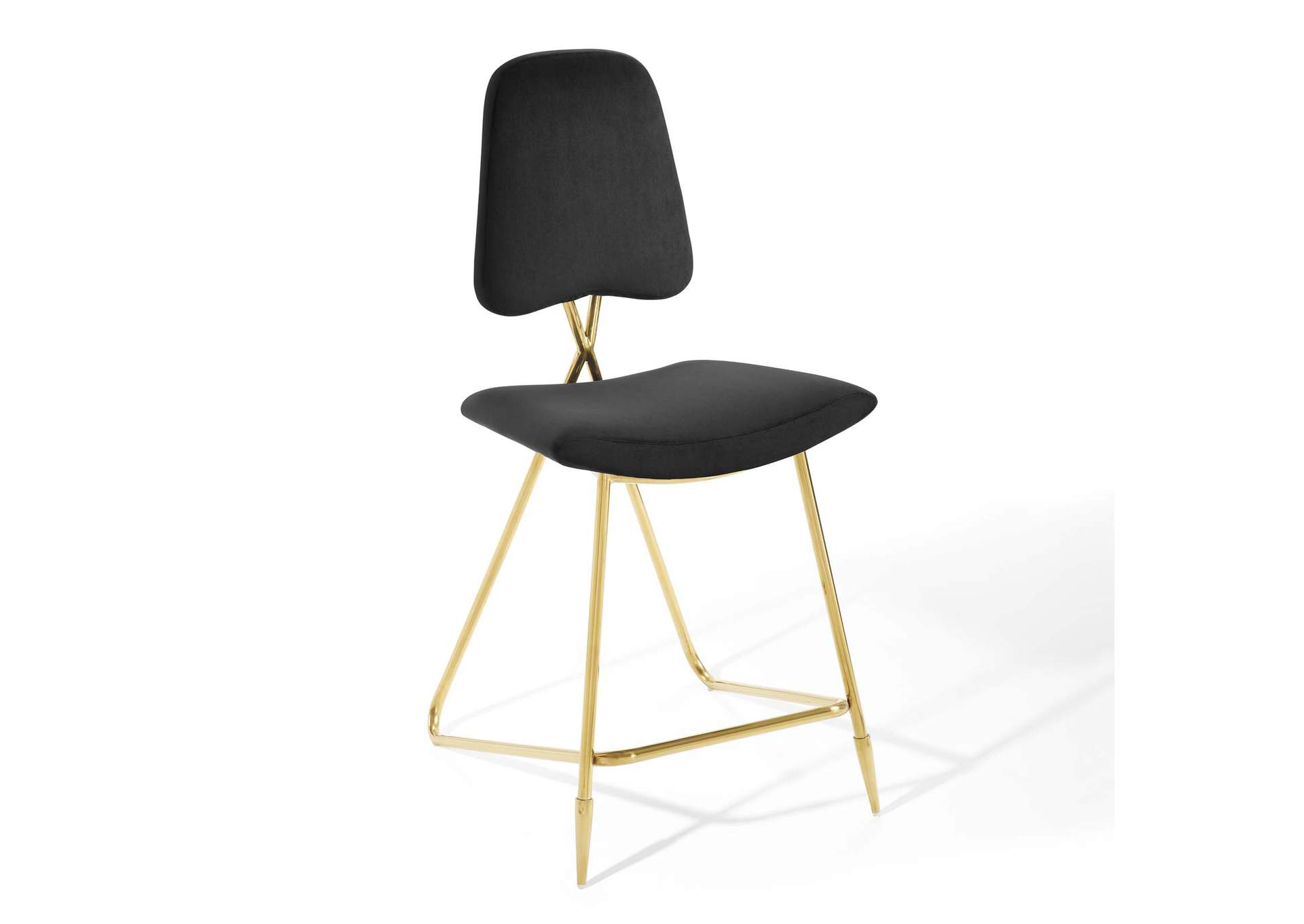 Black Ponder Performance Velvet Counter Stool,Modway