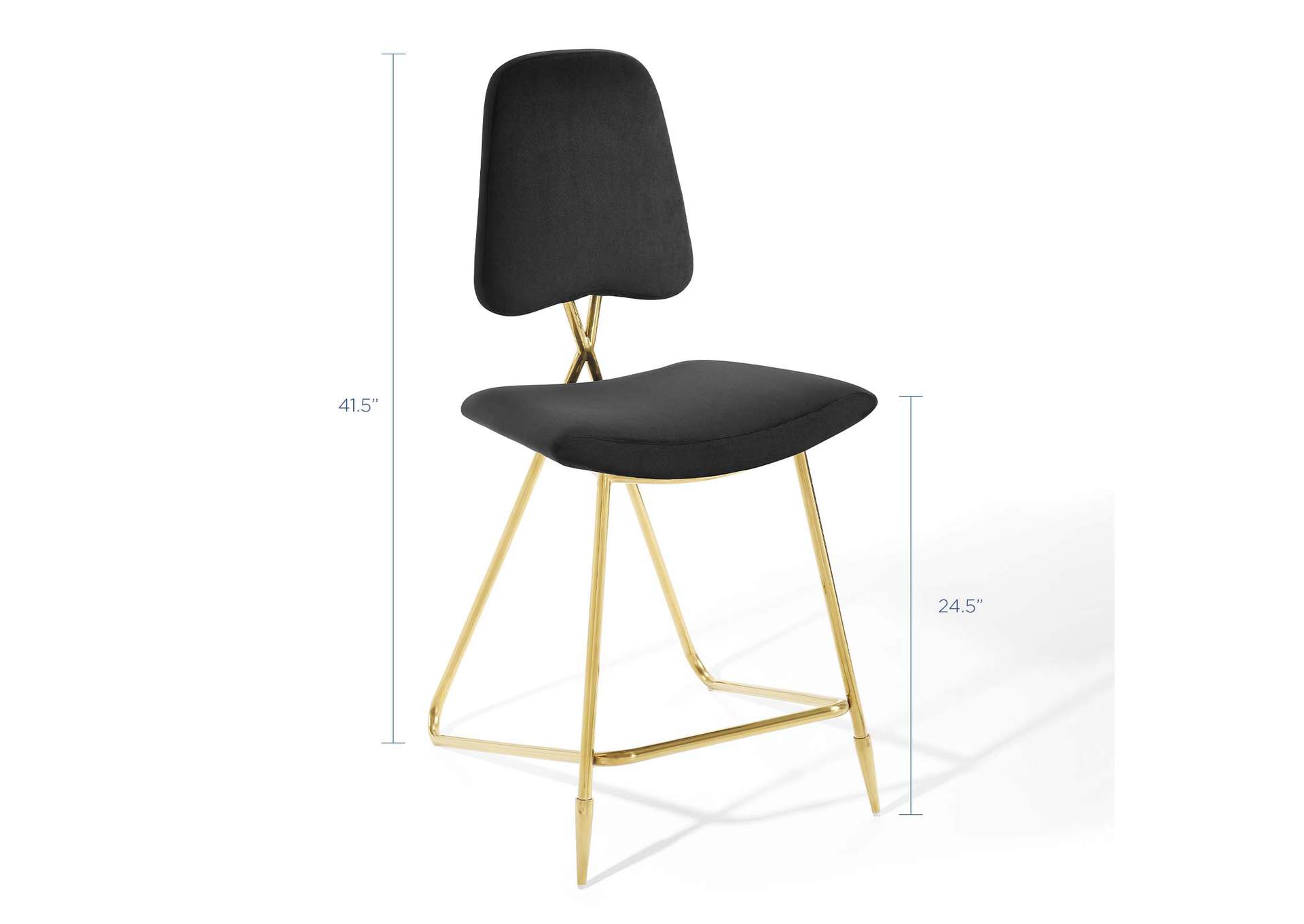 Black Ponder Performance Velvet Counter Stool,Modway