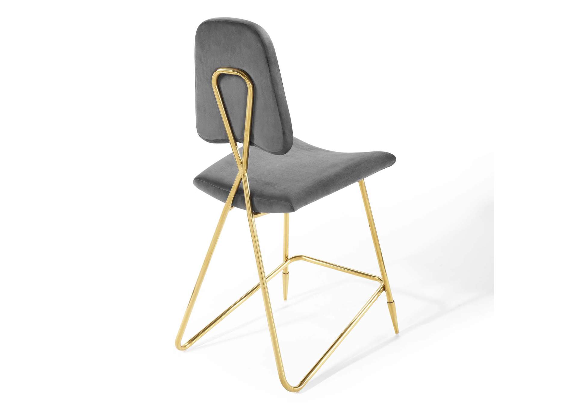 Gray Ponder Performance Velvet Counter Stool,Modway