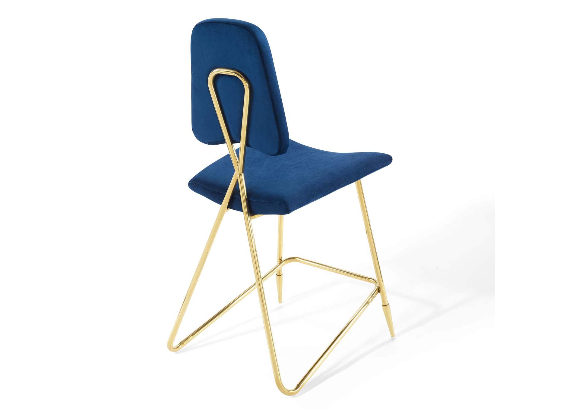 Navy Ponder Performance Velvet Counter Stool,Modway