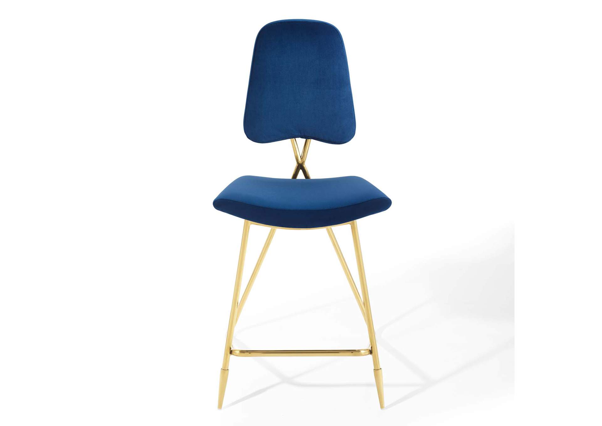 Navy Ponder Performance Velvet Counter Stool,Modway