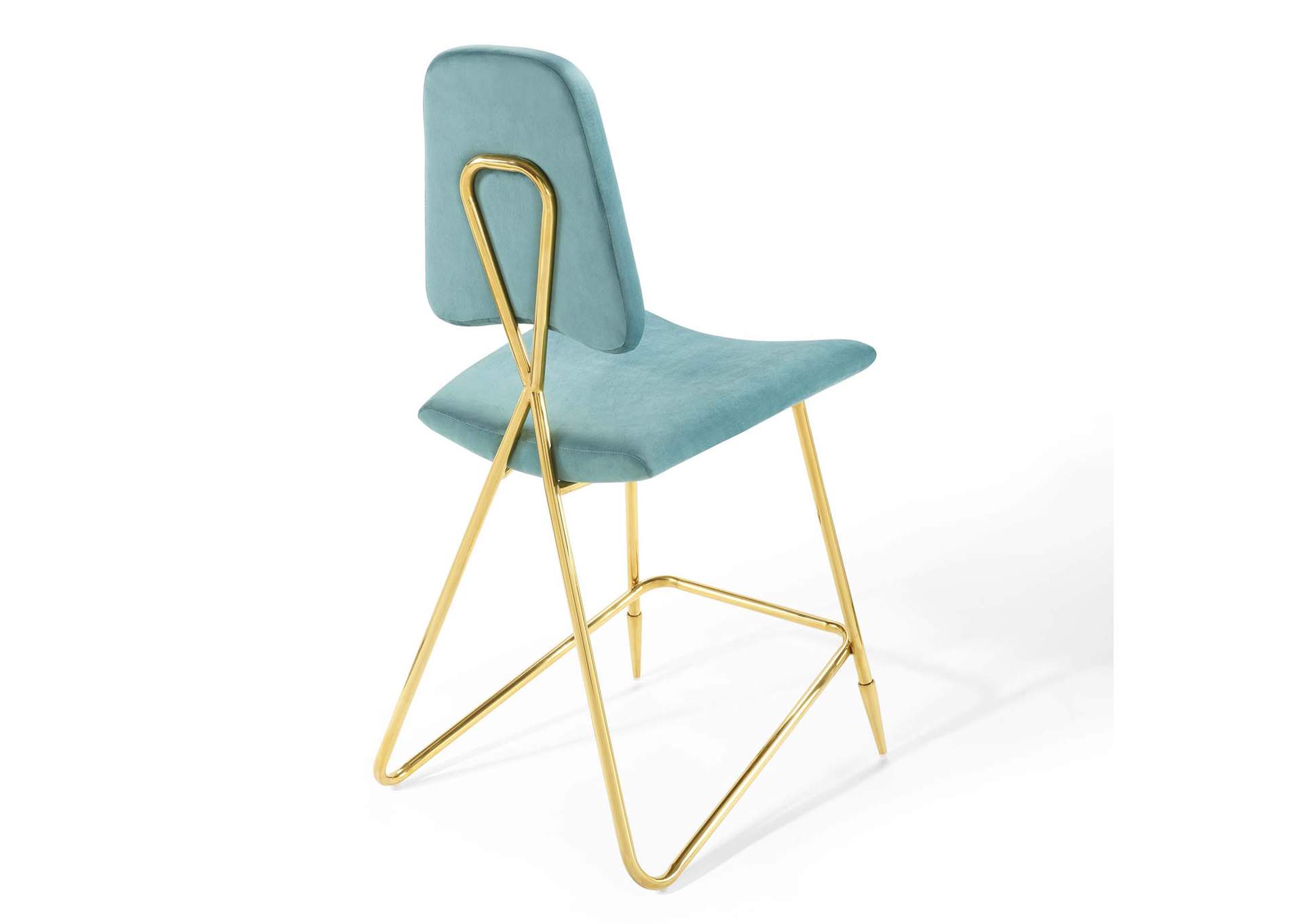 Sea Blue Ponder Performance Velvet Counter Stool,Modway