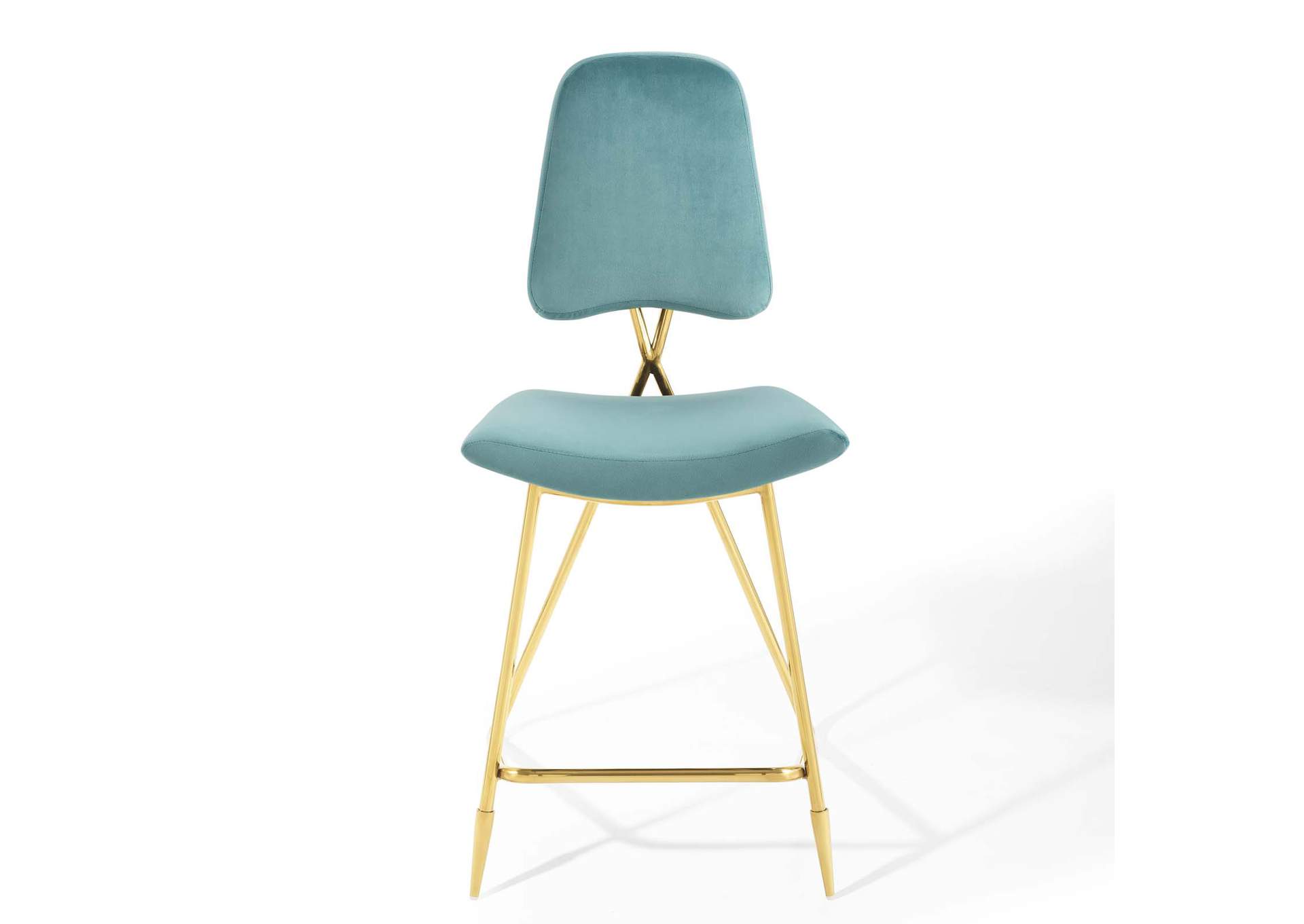Sea Blue Ponder Performance Velvet Counter Stool,Modway