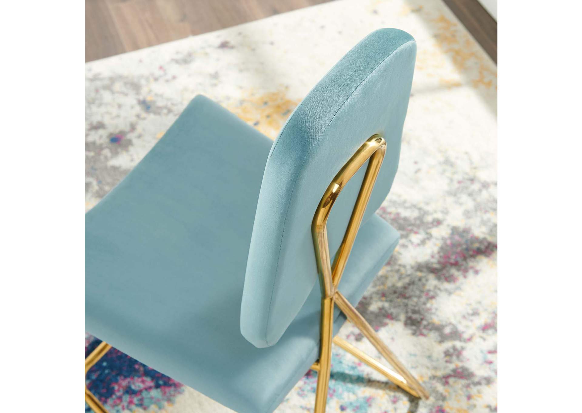 Sea Blue Ponder Performance Velvet Counter Stool,Modway