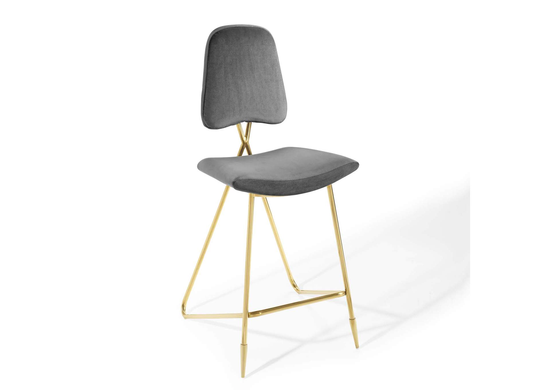 Gray Ponder Performance Velvet Bar Stool,Modway