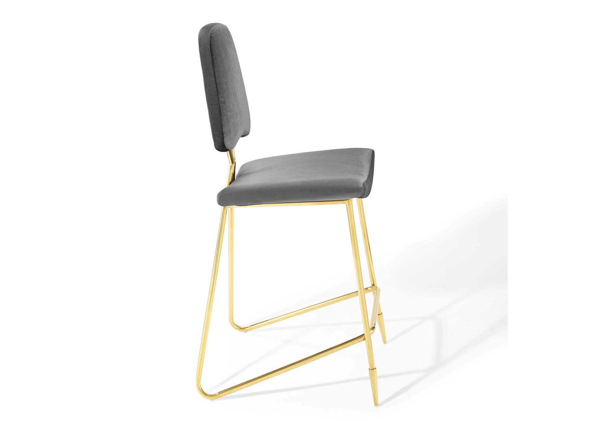 Gray Ponder Performance Velvet Bar Stool,Modway