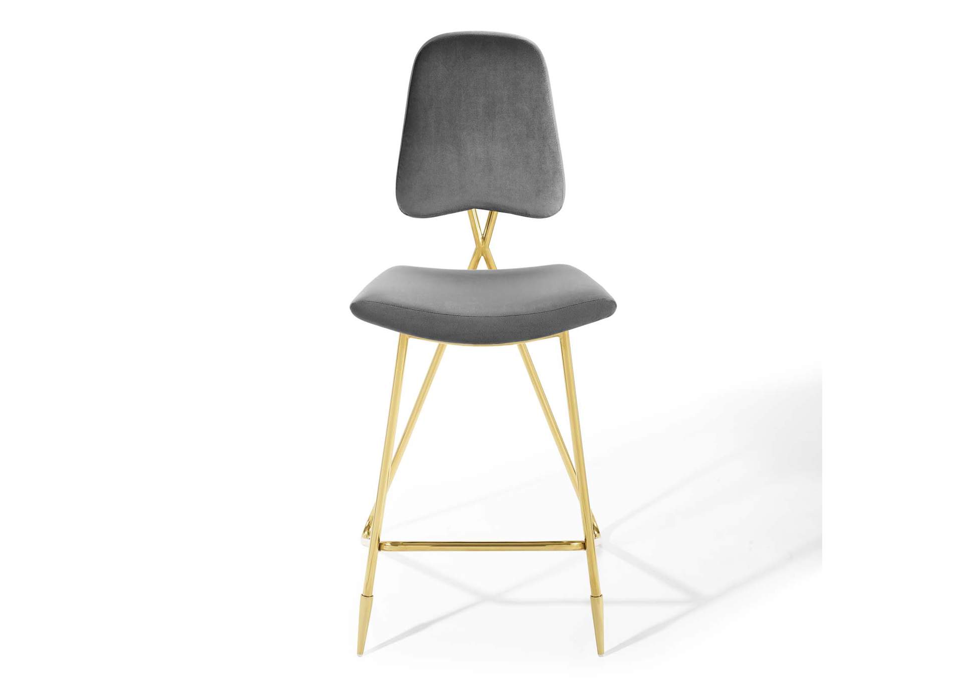 Gray Ponder Performance Velvet Bar Stool,Modway