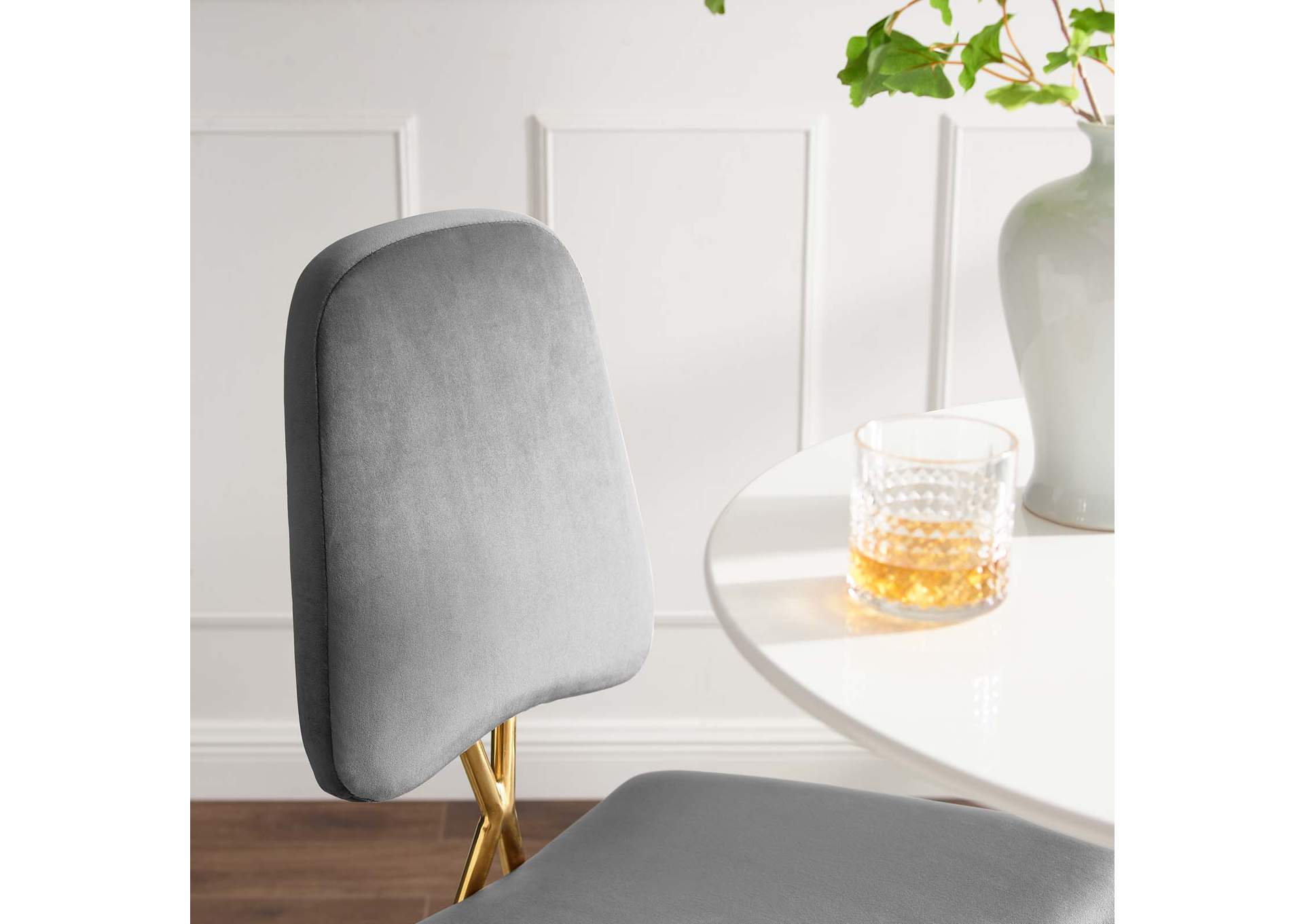 Gray Ponder Performance Velvet Bar Stool,Modway