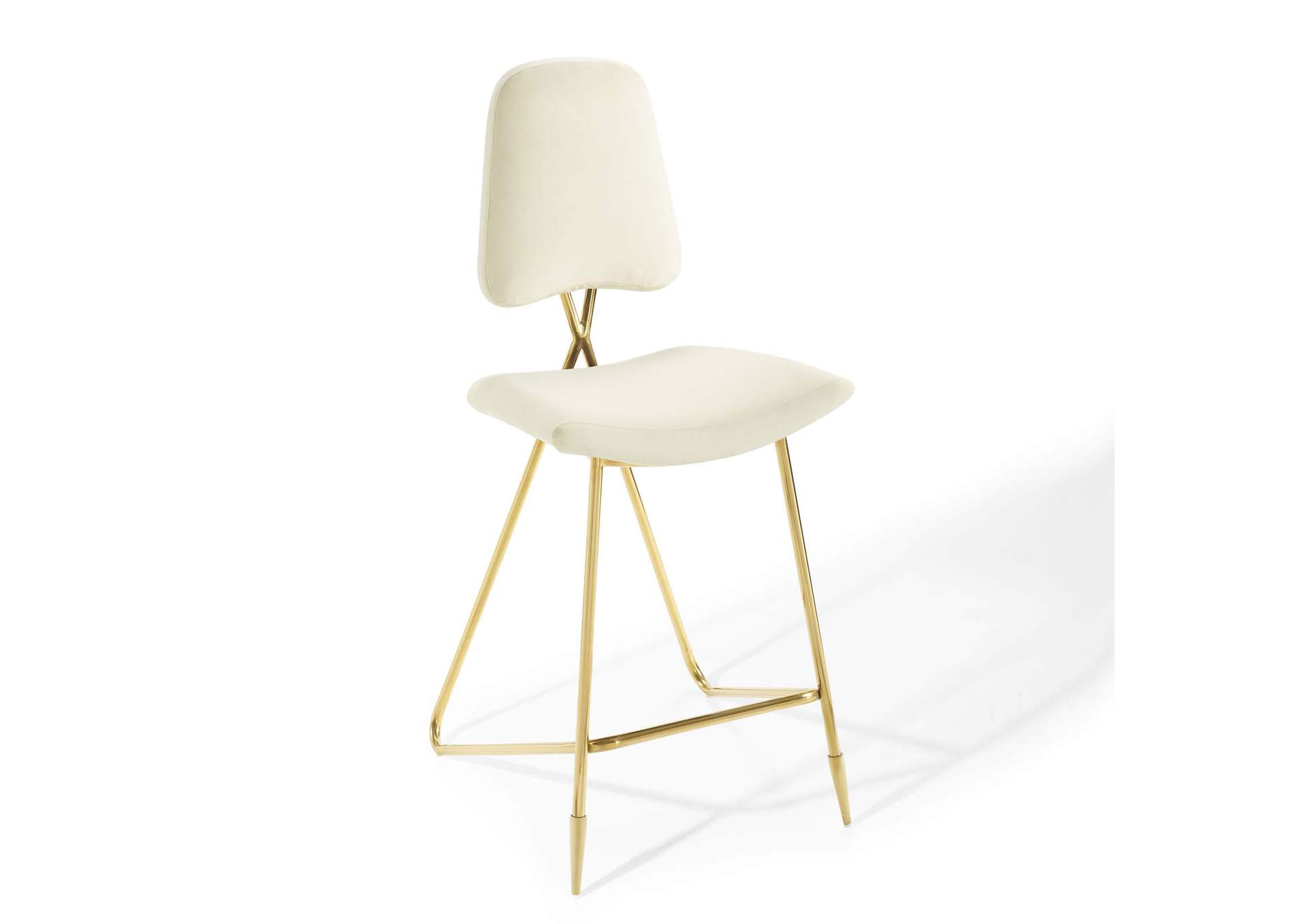 Ivory Ponder Performance Velvet Bar Stool,Modway