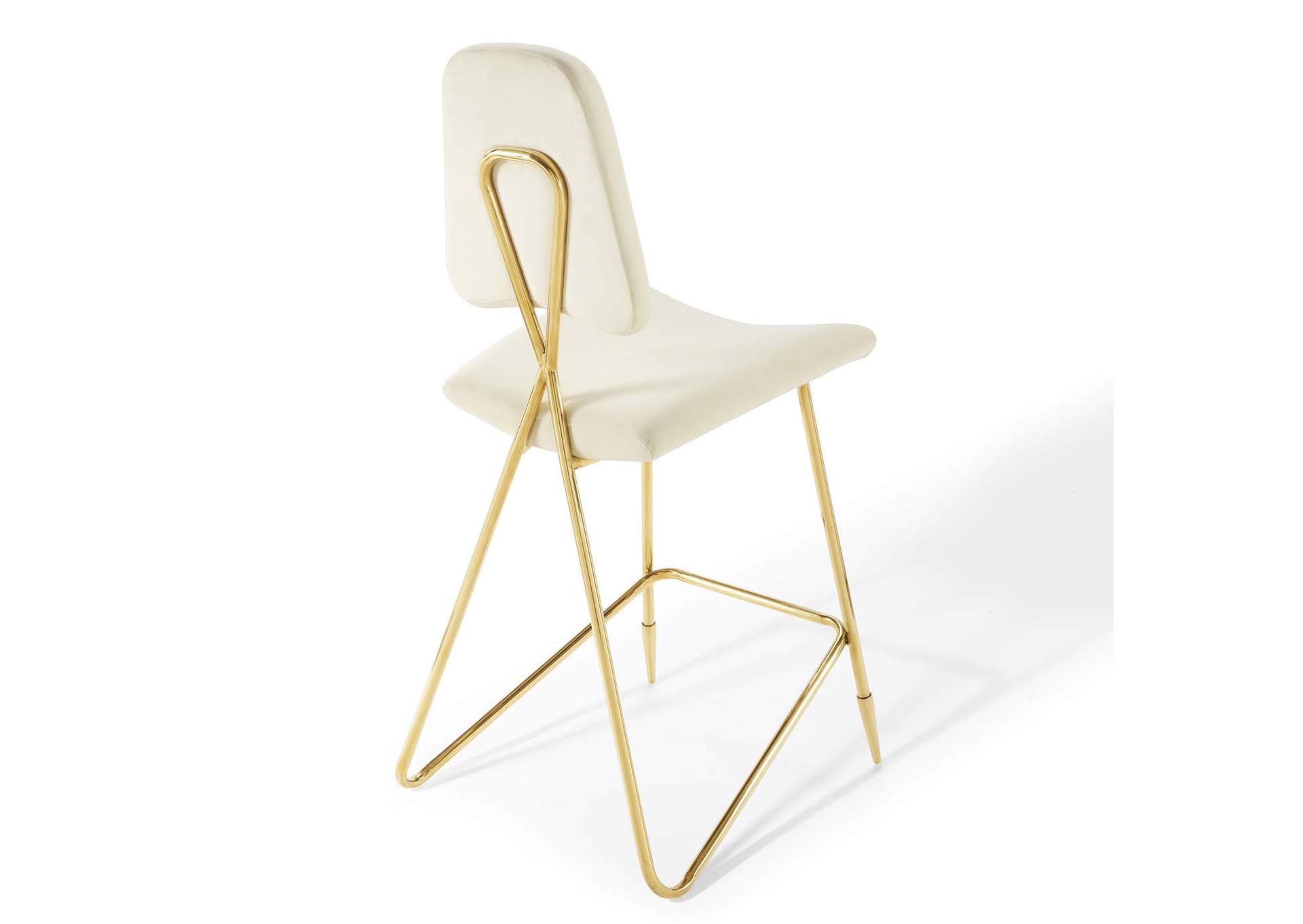 Ivory Ponder Performance Velvet Bar Stool,Modway