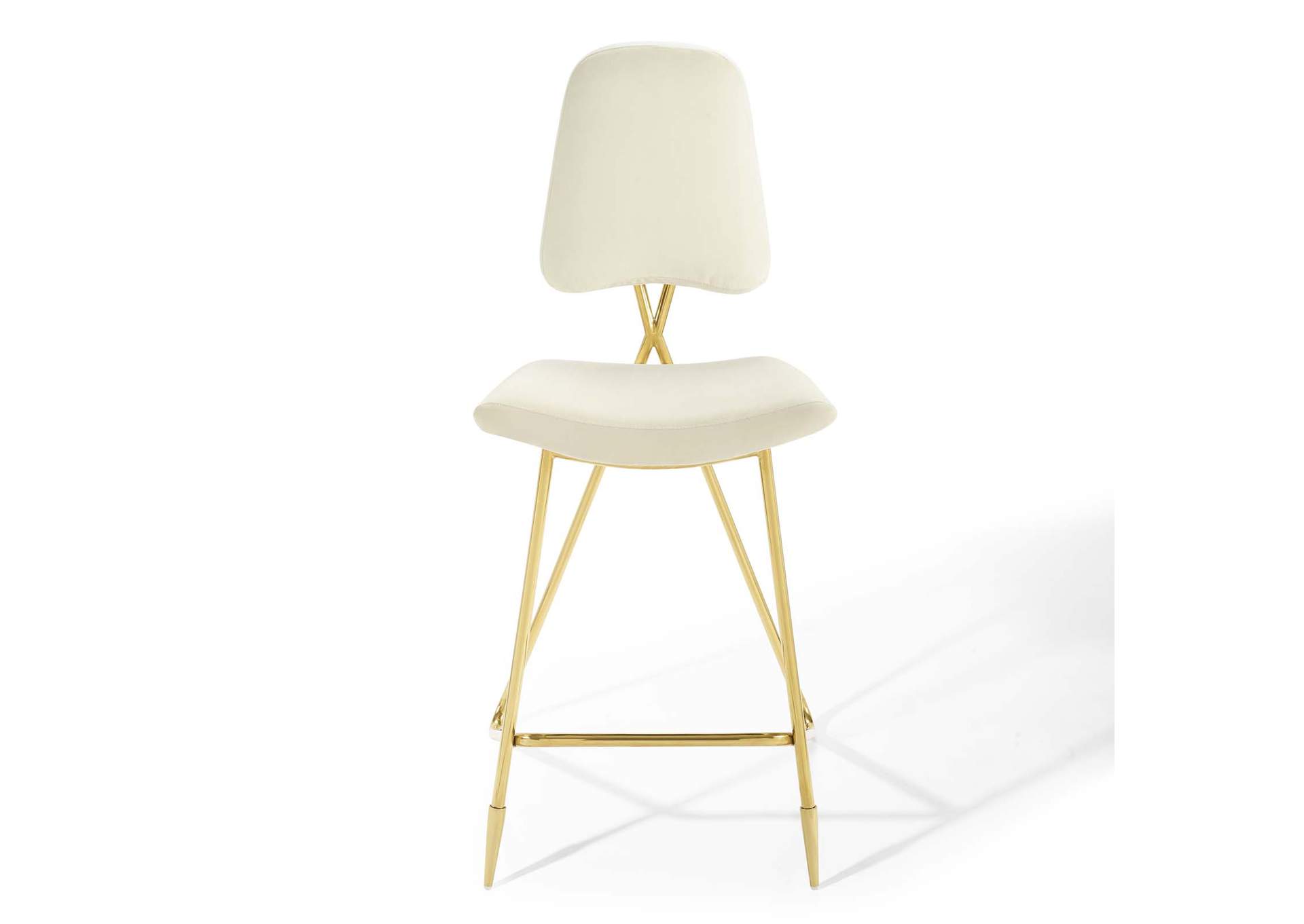 Ivory Ponder Performance Velvet Bar Stool,Modway
