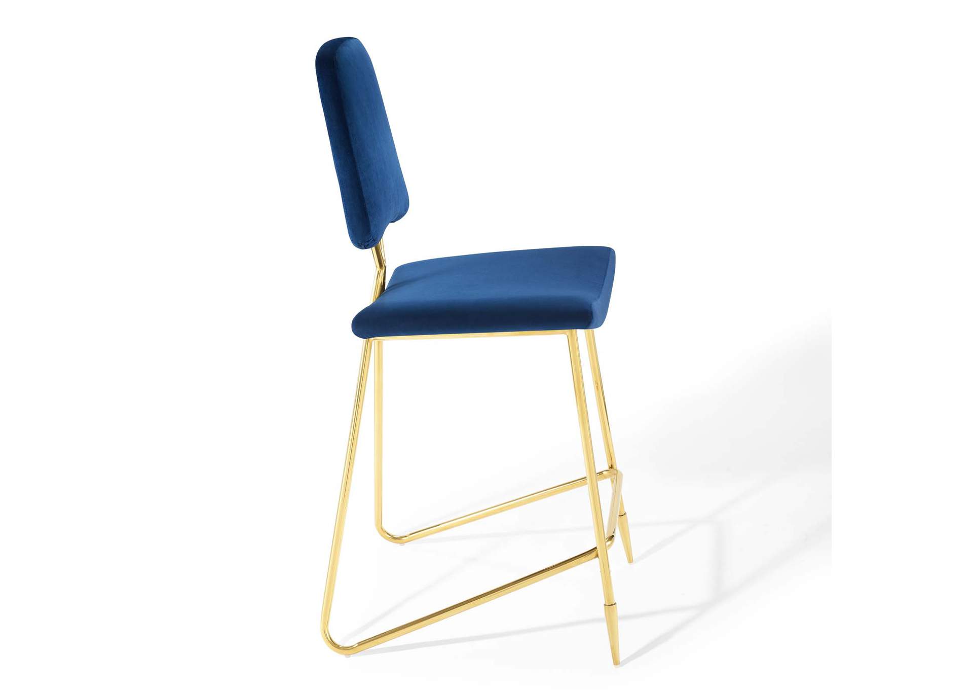Navy Ponder Performance Velvet Bar Stool,Modway