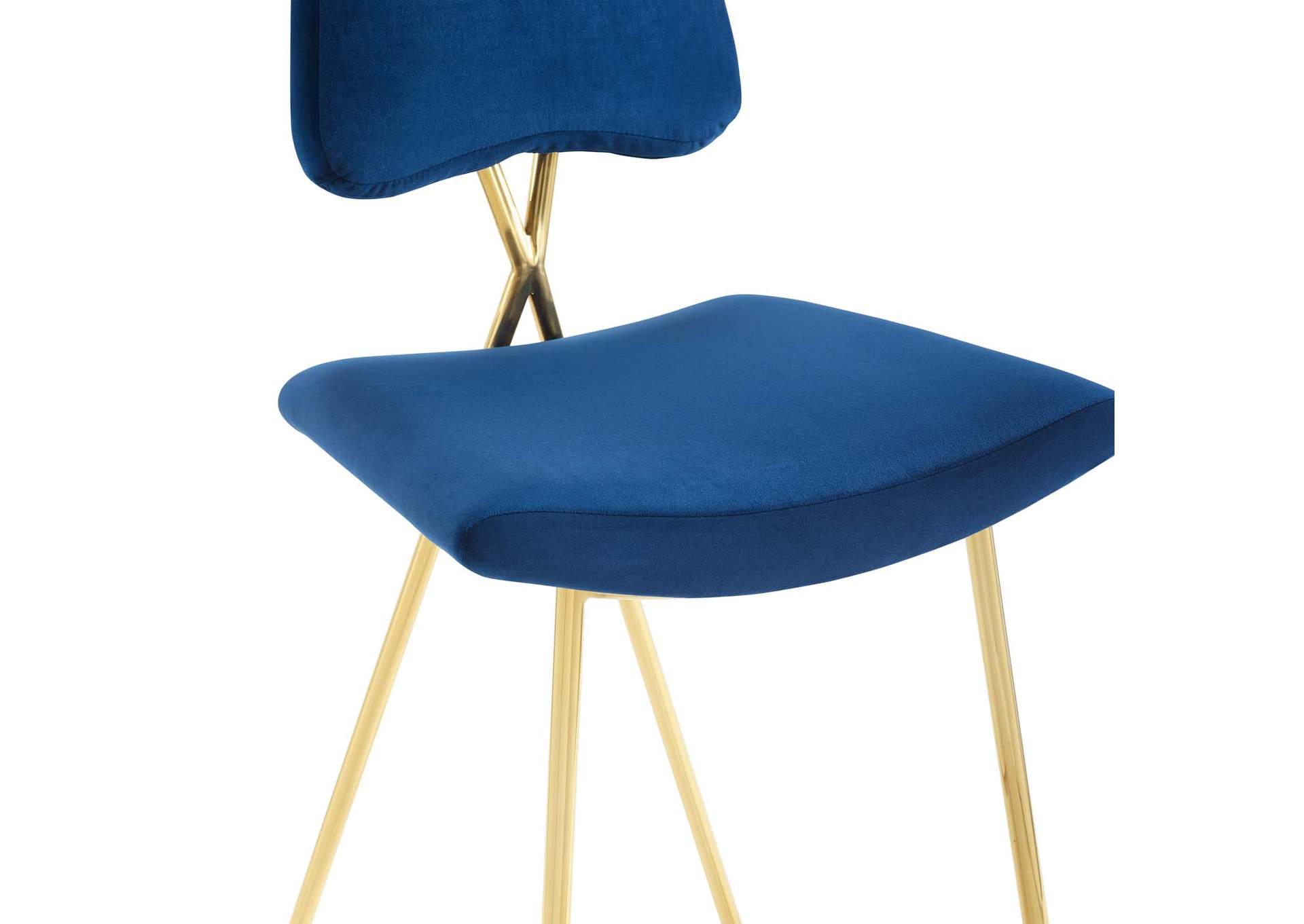 Navy Ponder Performance Velvet Bar Stool,Modway