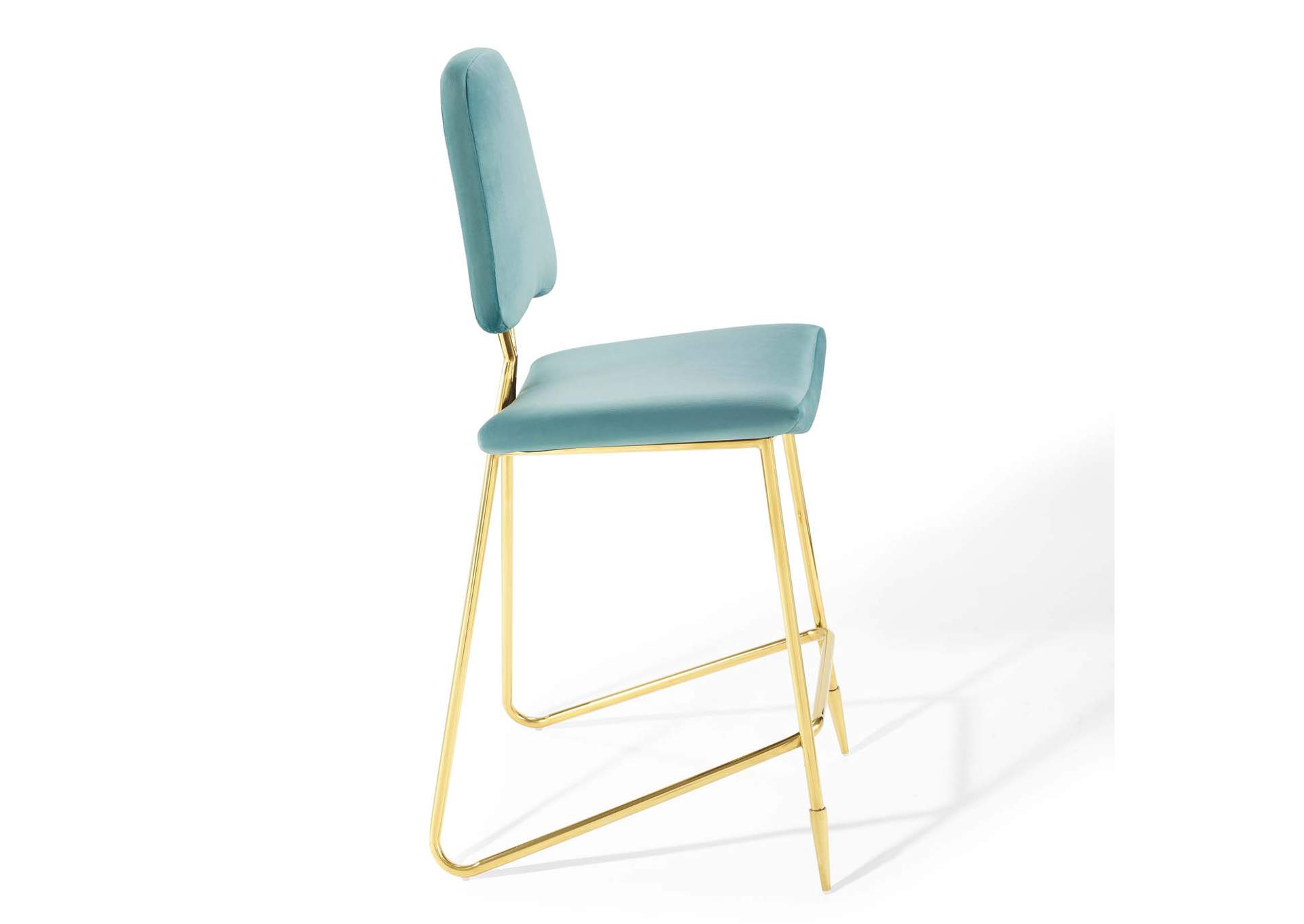 Sea Blue Ponder Performance Velvet Bar Stool,Modway