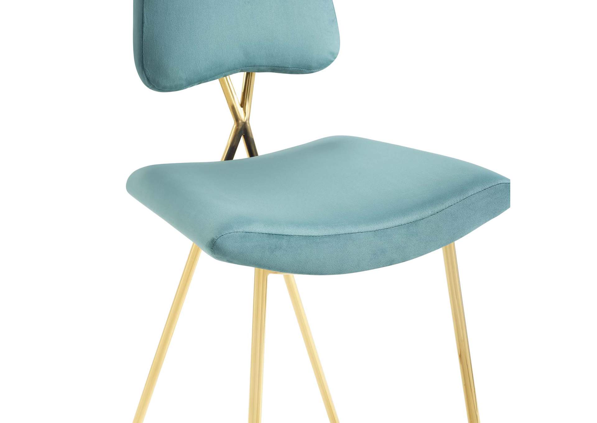 Sea Blue Ponder Performance Velvet Bar Stool,Modway