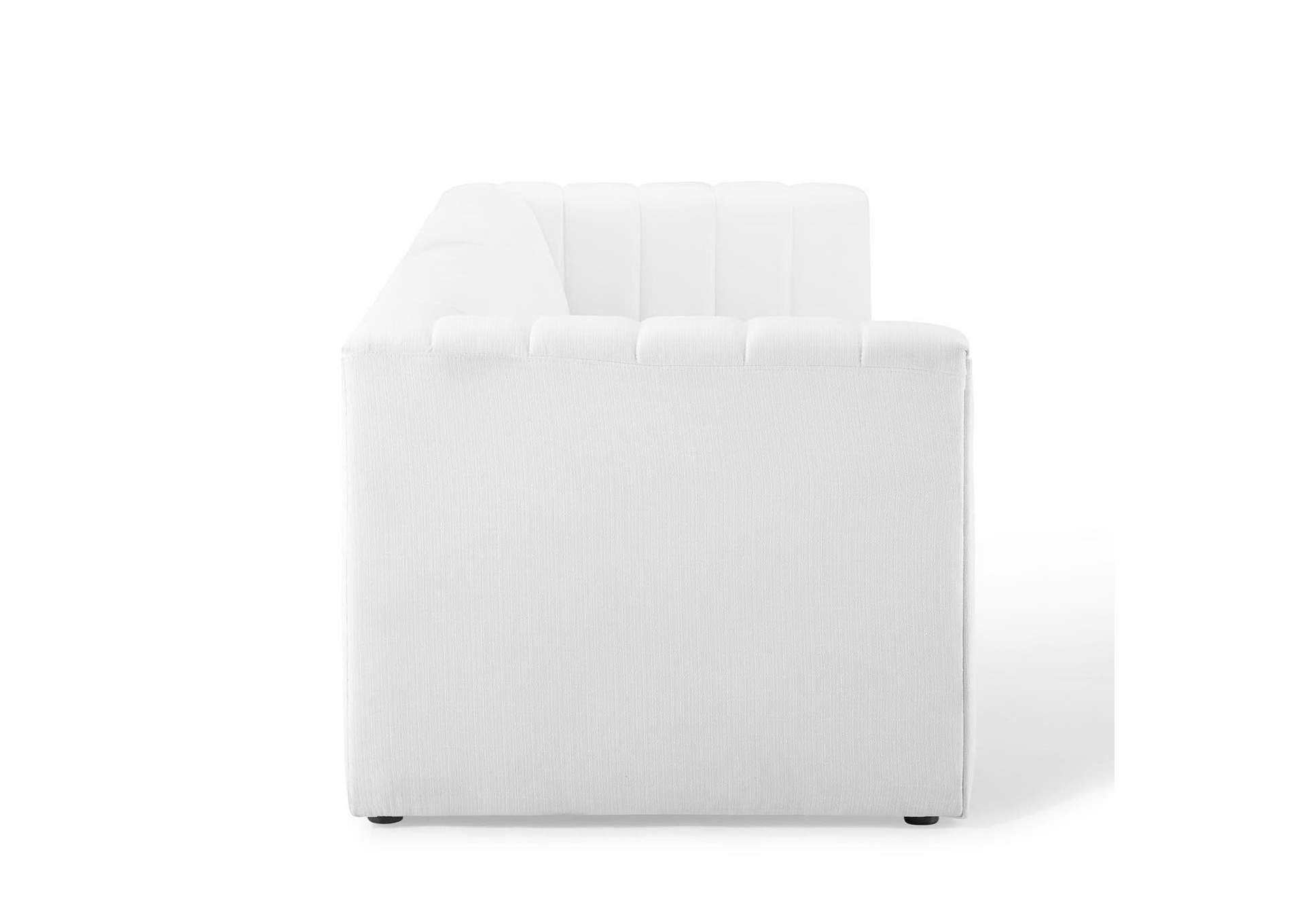 White Reflection Channel Tufted Upholstered Fabric Sofa,Modway