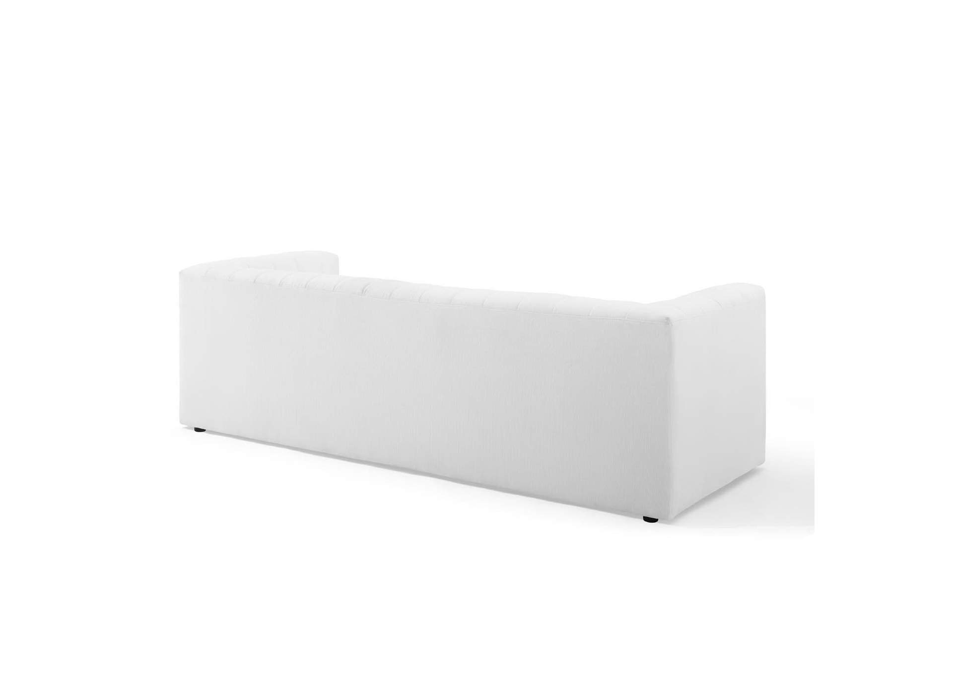 White Reflection Channel Tufted Upholstered Fabric Sofa,Modway