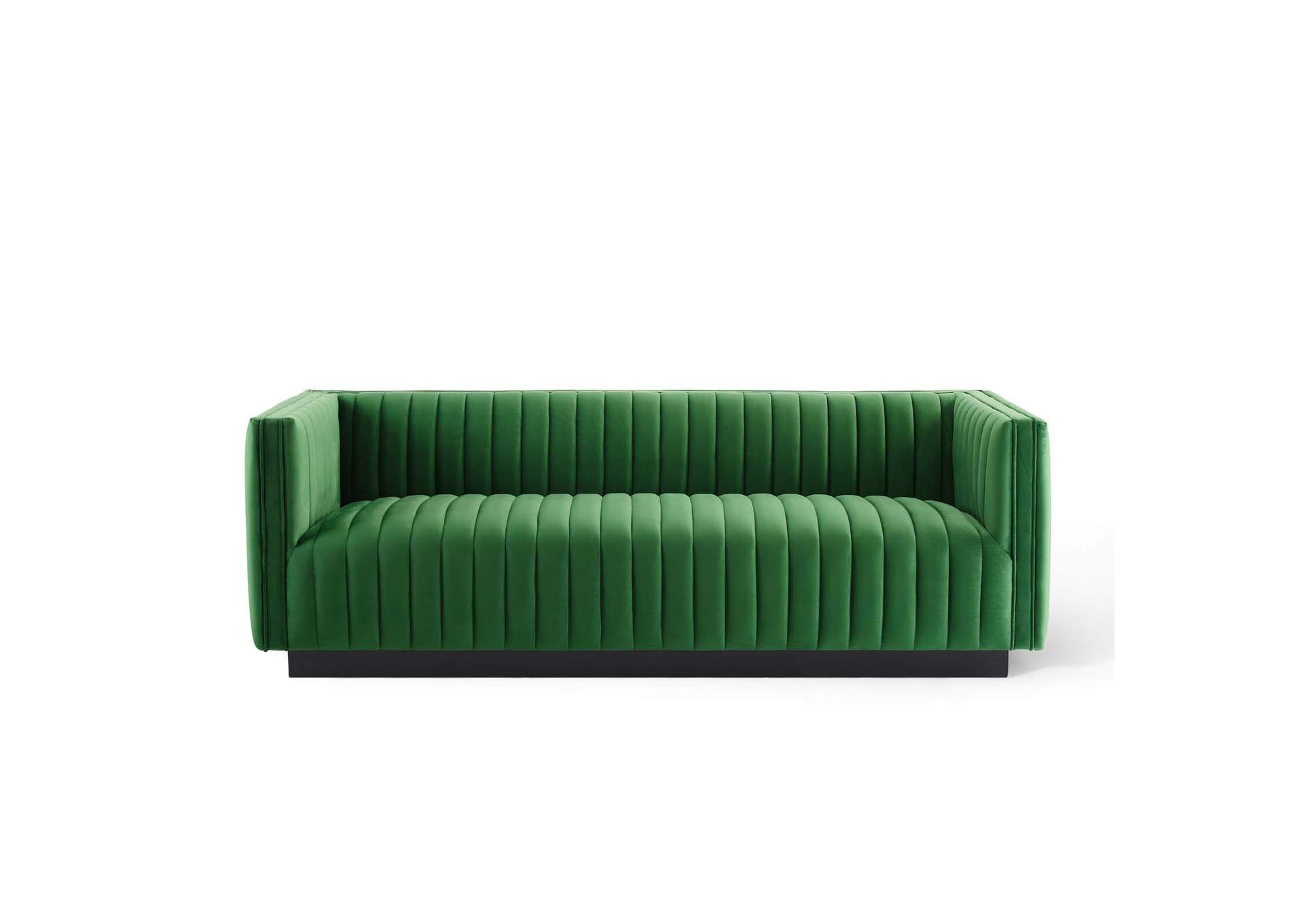 Emerald Conjure Channel Tufted Velvet Sofa,Modway