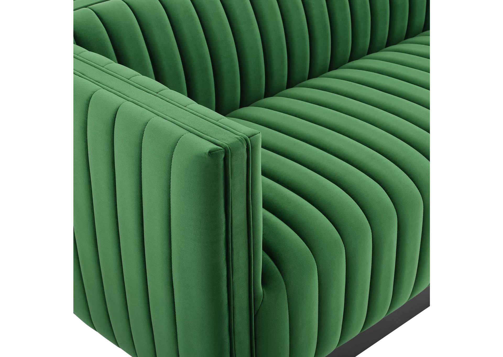 Emerald Conjure Channel Tufted Velvet Sofa,Modway