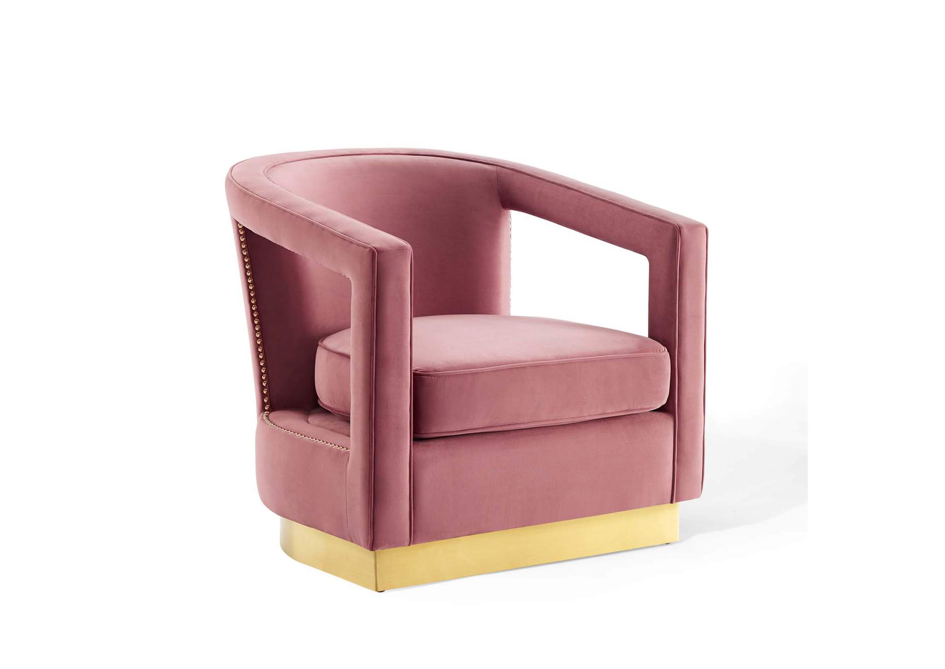 Dusty Rose Frolick Performance Velvet Arm Chair,Modway