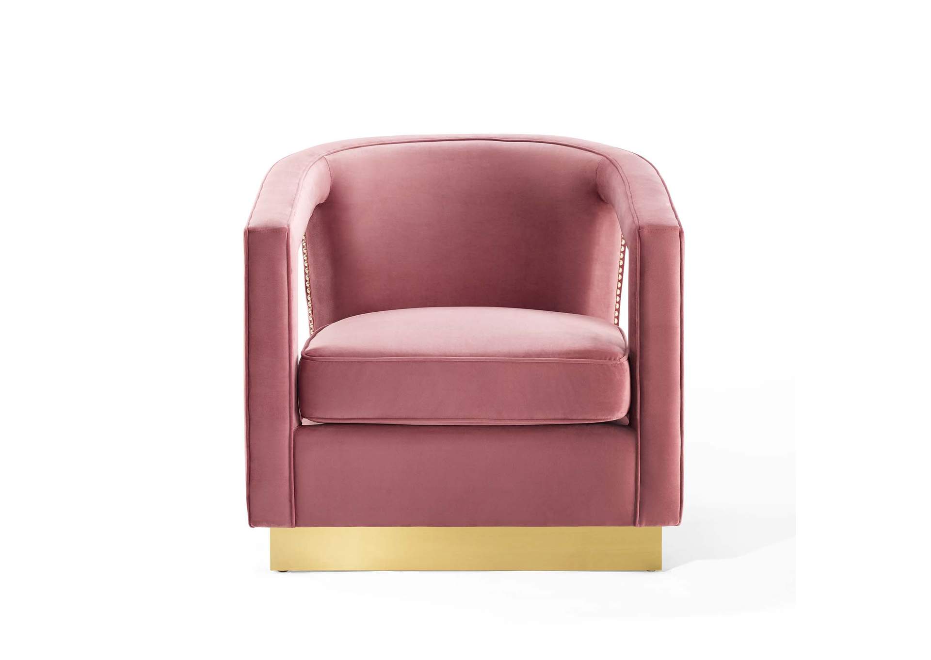 Dusty Rose Frolick Performance Velvet Arm Chair,Modway