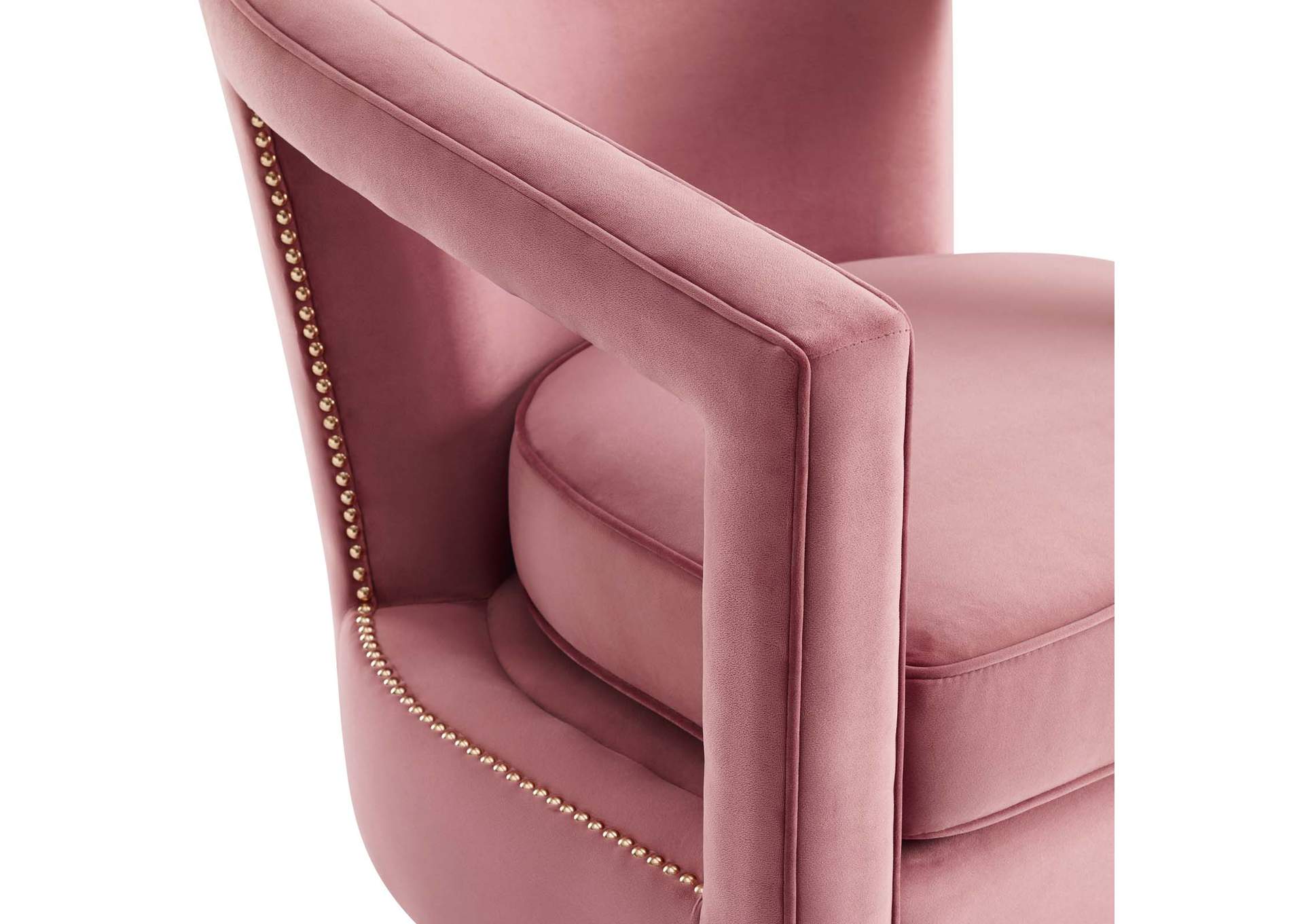 Dusty Rose Frolick Performance Velvet Arm Chair,Modway