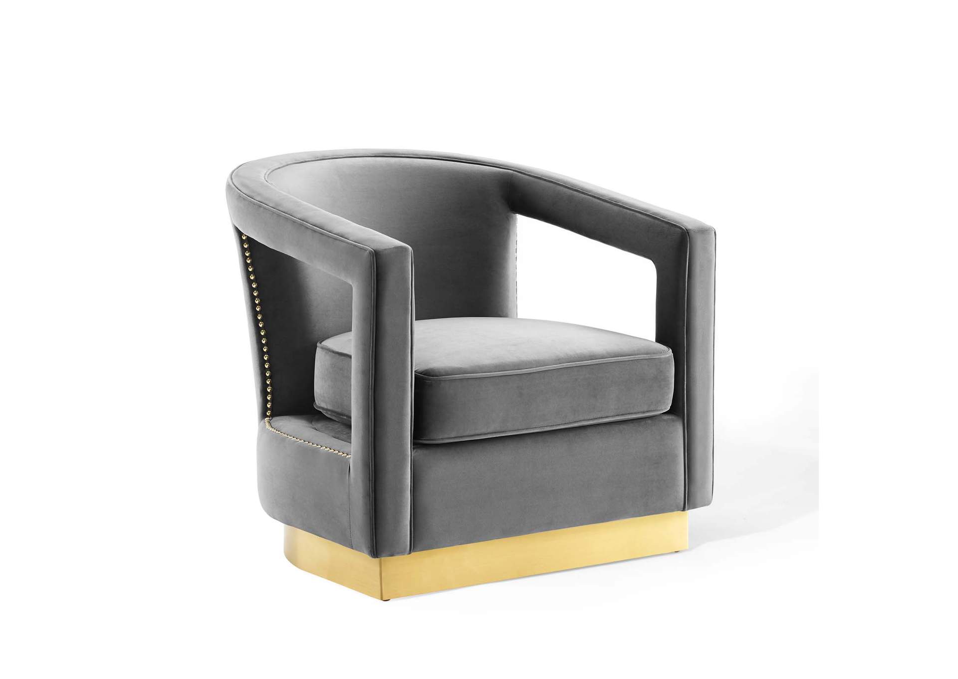 Gray Frolick Performance Velvet Arm Chair,Modway