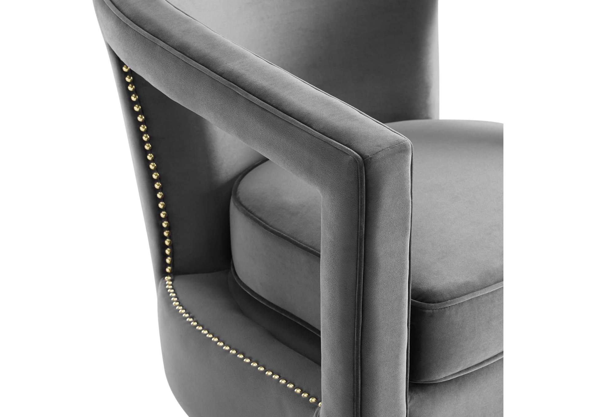 Gray Frolick Performance Velvet Arm Chair,Modway