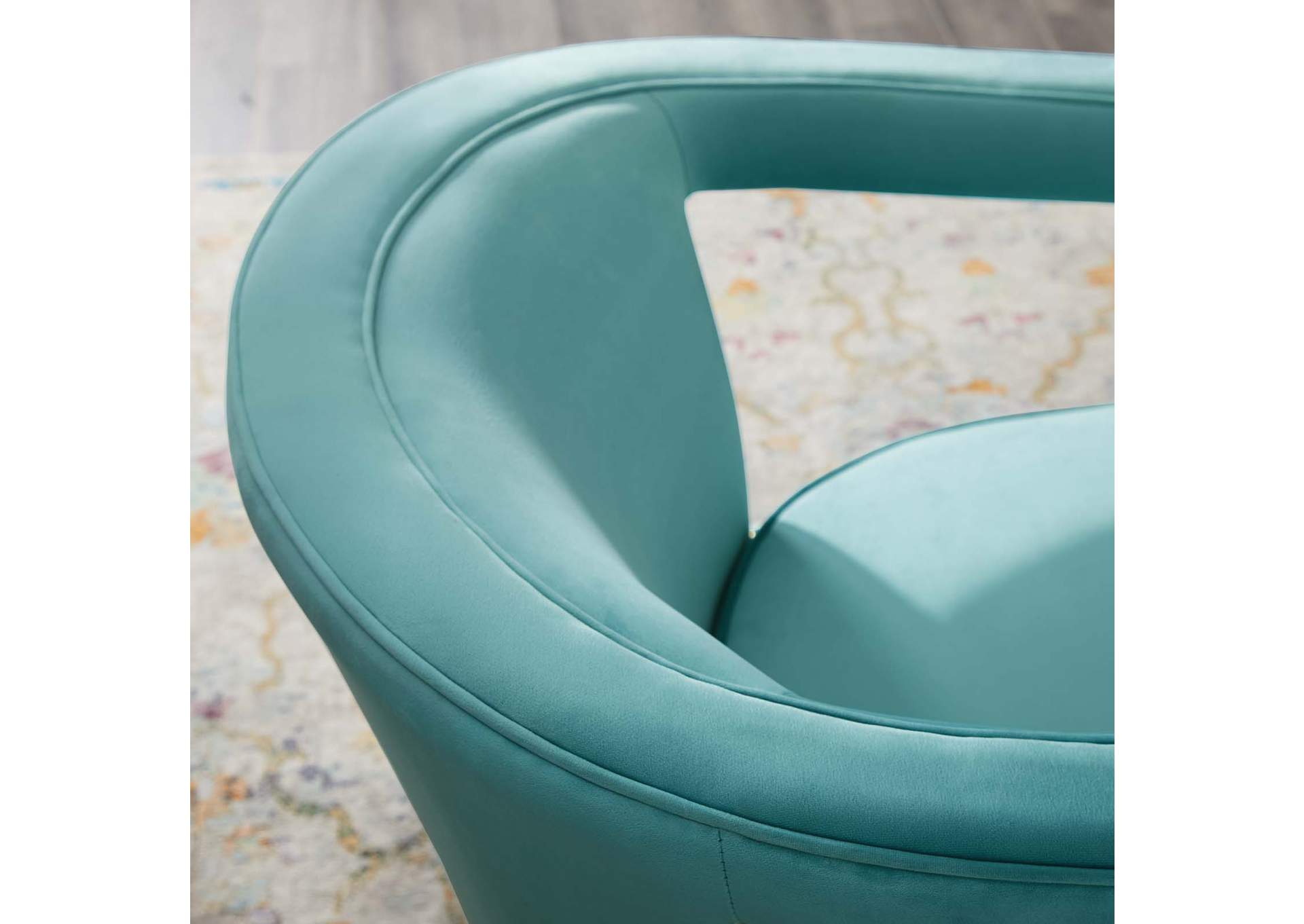 Mint Frolick Performance Velvet Arm Chair,Modway