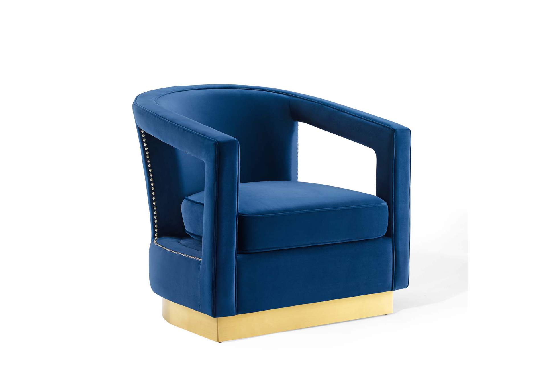 Navy Frolick Performance Velvet Arm Chair,Modway