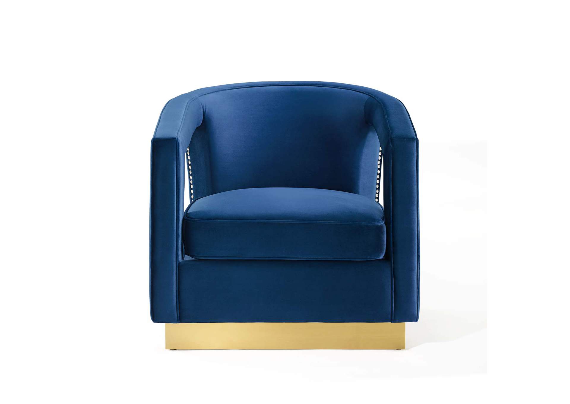 Navy Frolick Performance Velvet Arm Chair,Modway