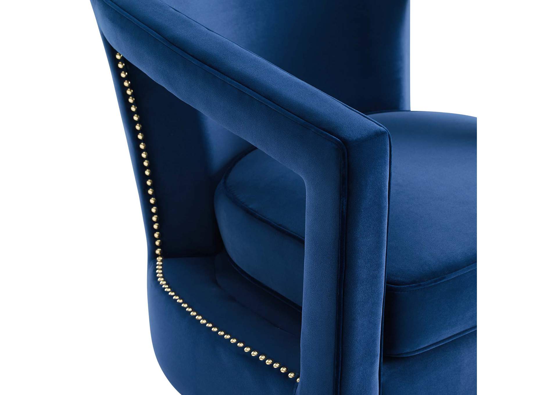 Navy Frolick Performance Velvet Arm Chair,Modway