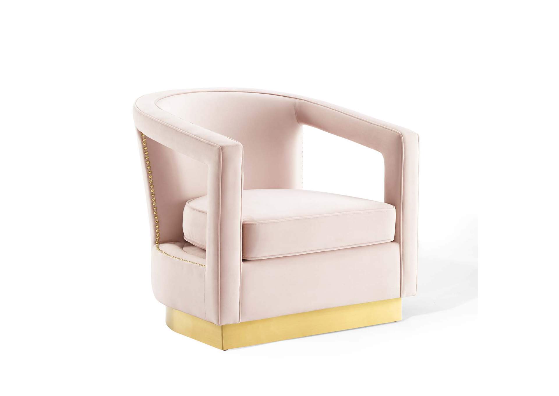 Pink Frolick Performance Velvet Arm Chair,Modway