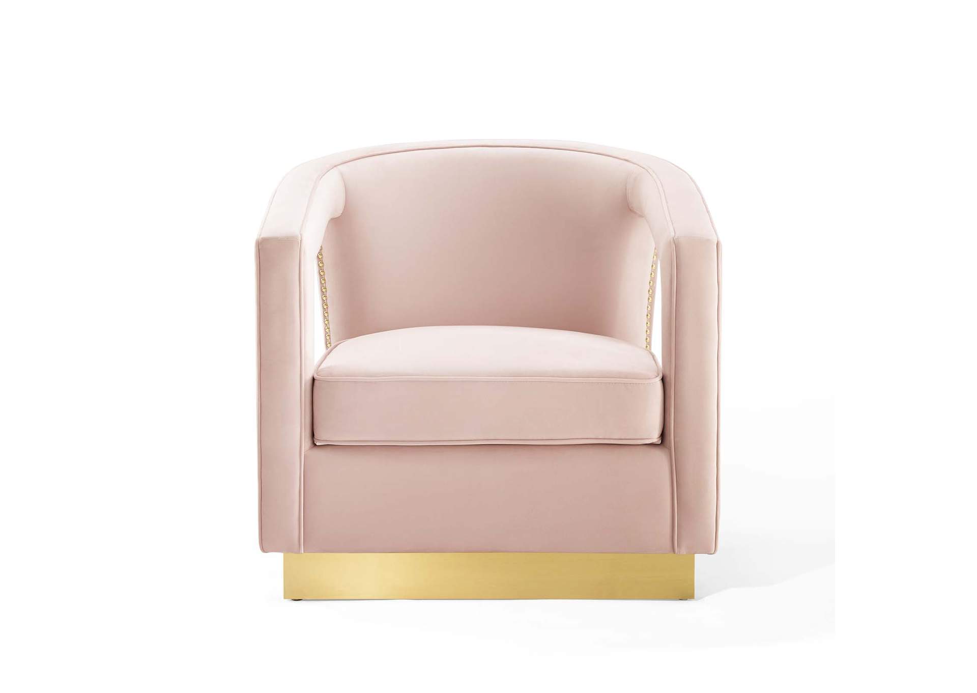 Pink Frolick Performance Velvet Arm Chair,Modway