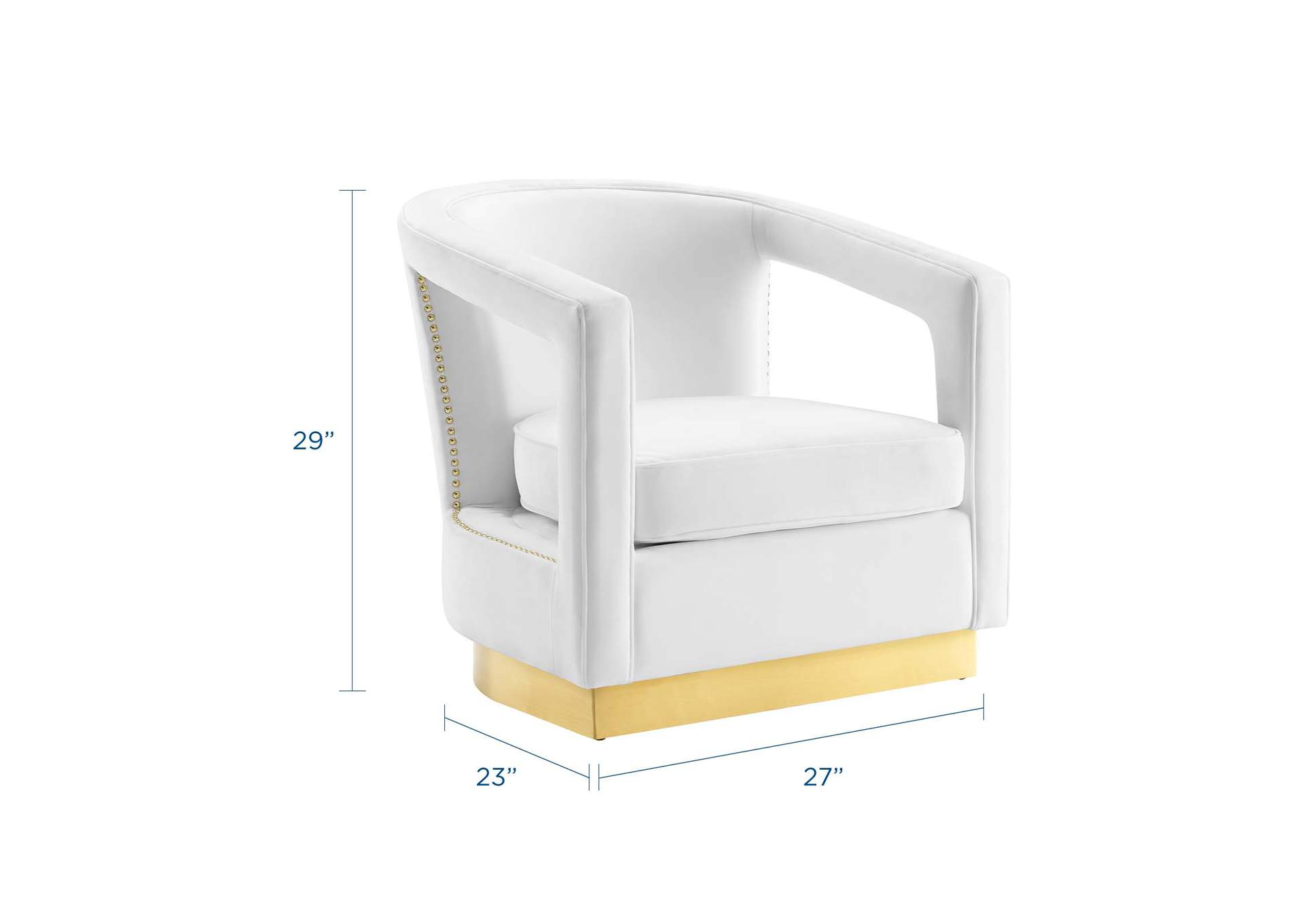 White Frolick Performance Velvet Arm Chair,Modway