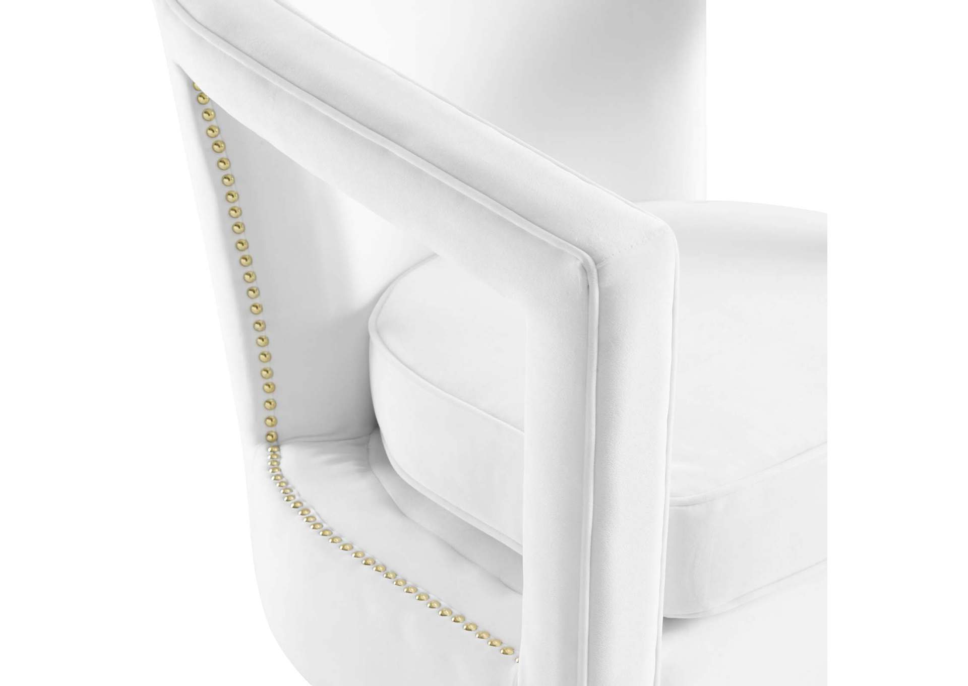 White Frolick Performance Velvet Arm Chair,Modway