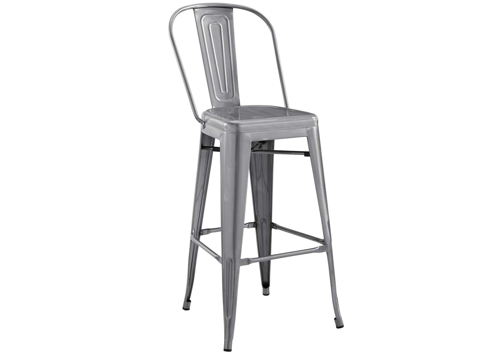 Gunmetal Promenade Bar Side Stool [Set of 4],Modway