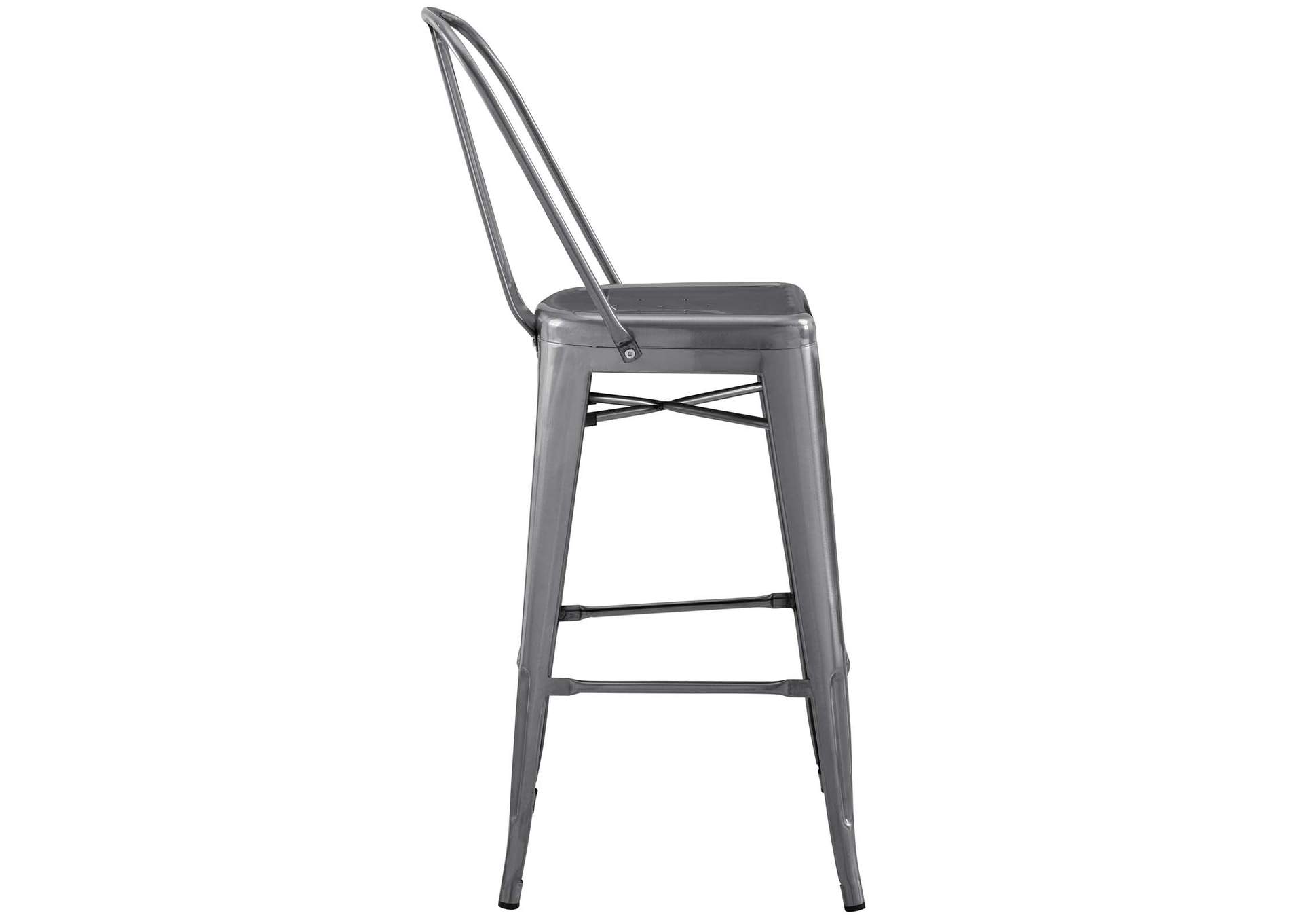 Gunmetal Promenade Bar Side Stool [Set of 4],Modway