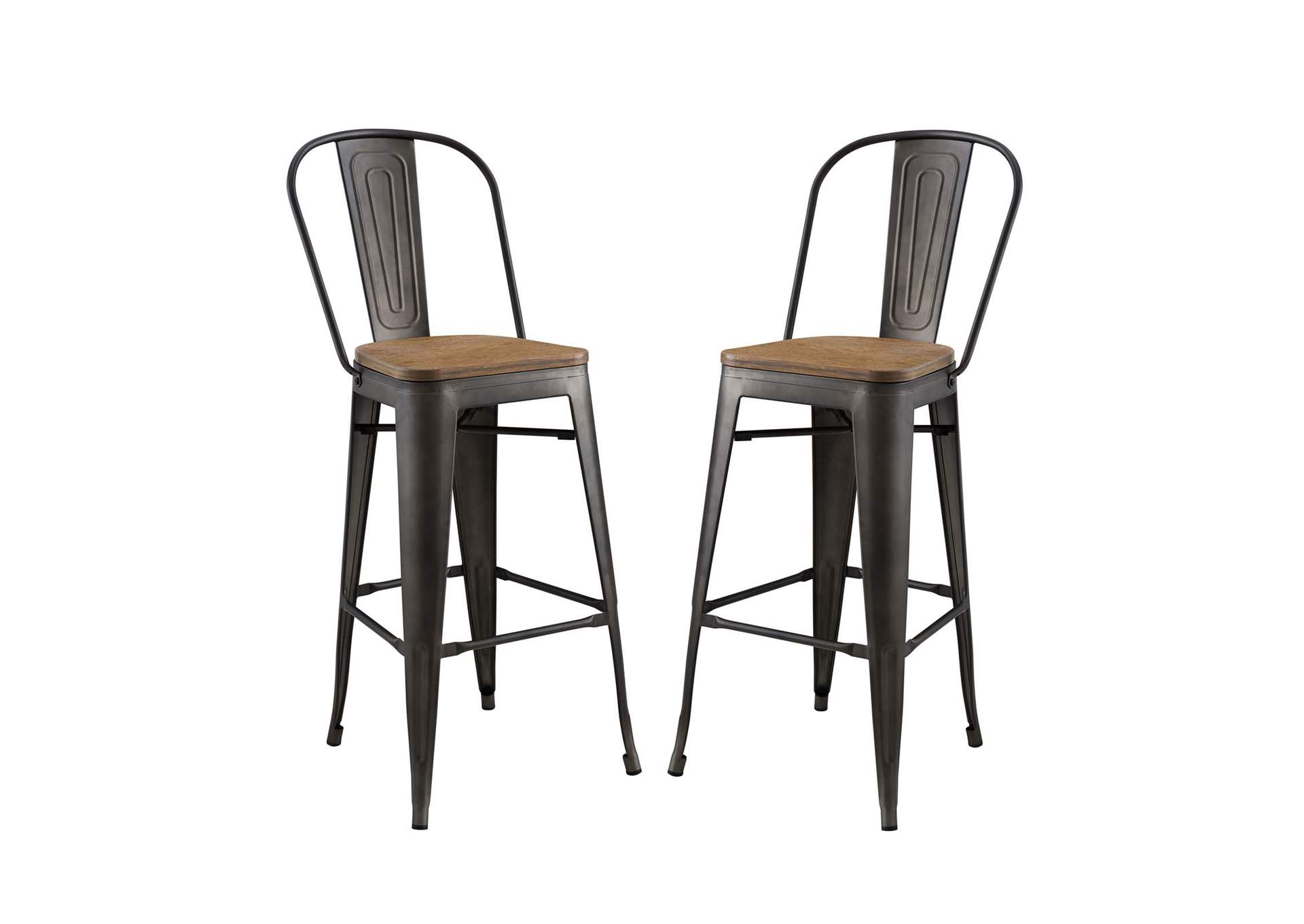 Brown Promenade Bar Stool [Set of 2],Modway