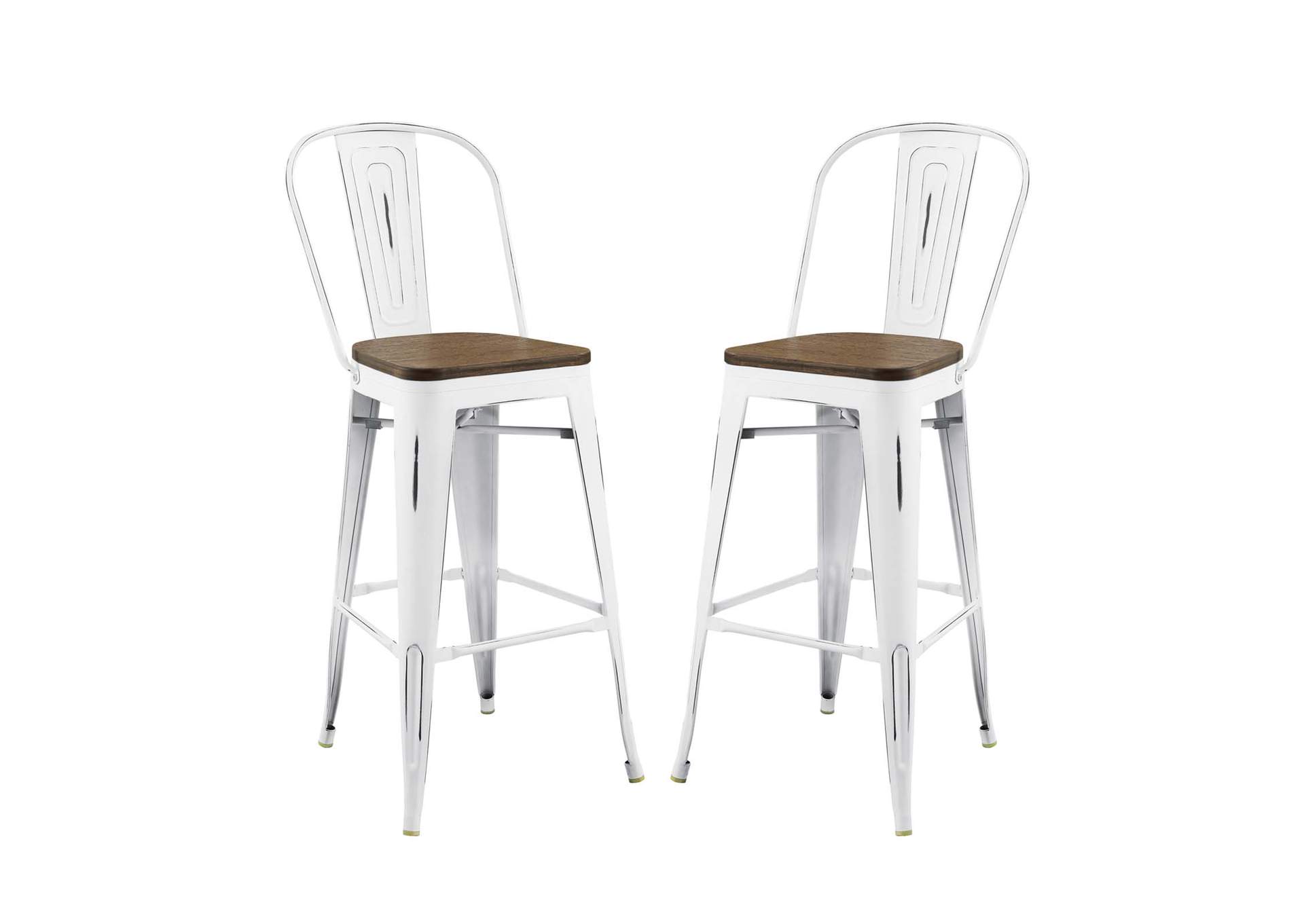 White Promenade Bar Stool [Set of 2],Modway
