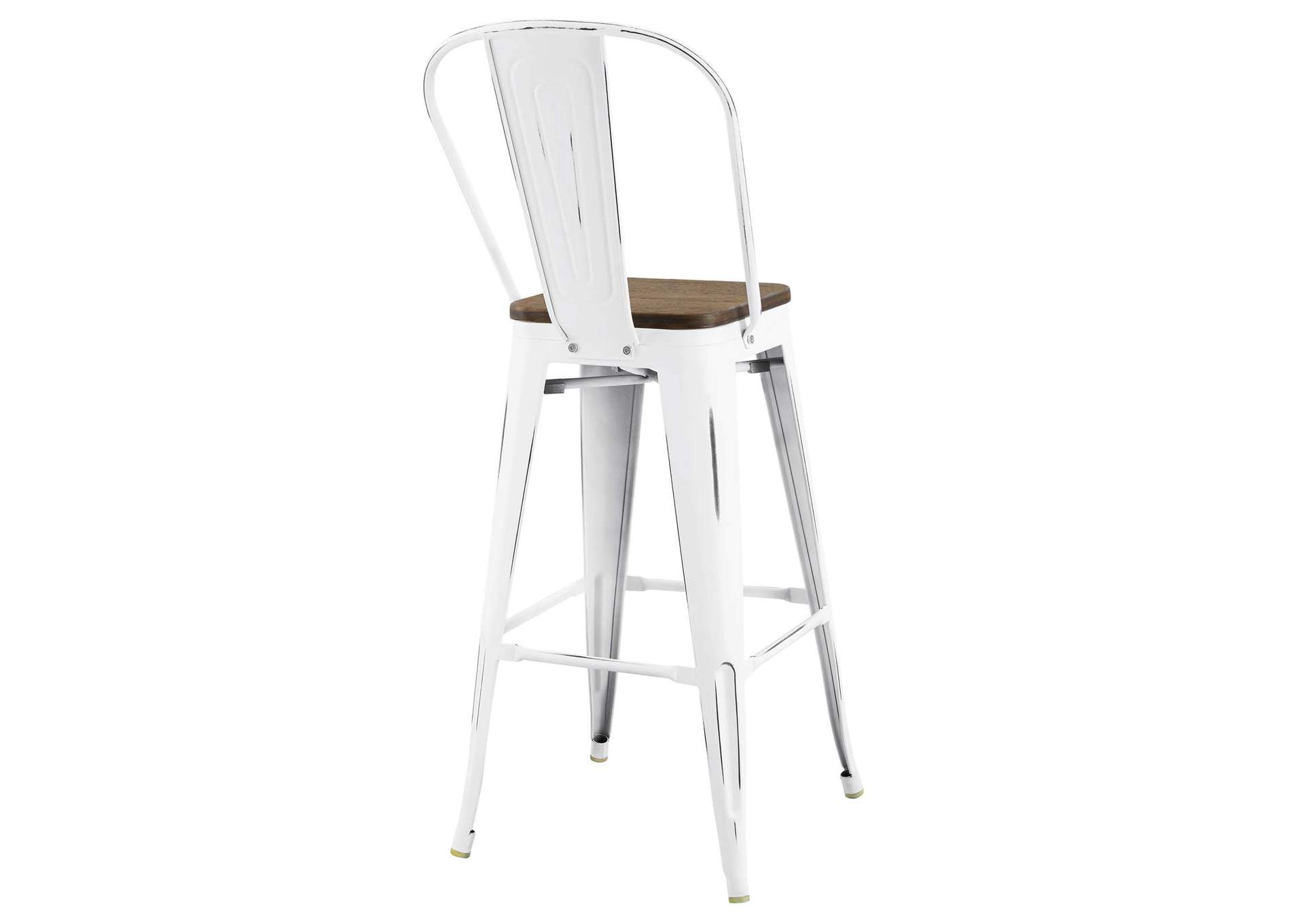 White Promenade Bar Stool Metal [Set of 2],Modway