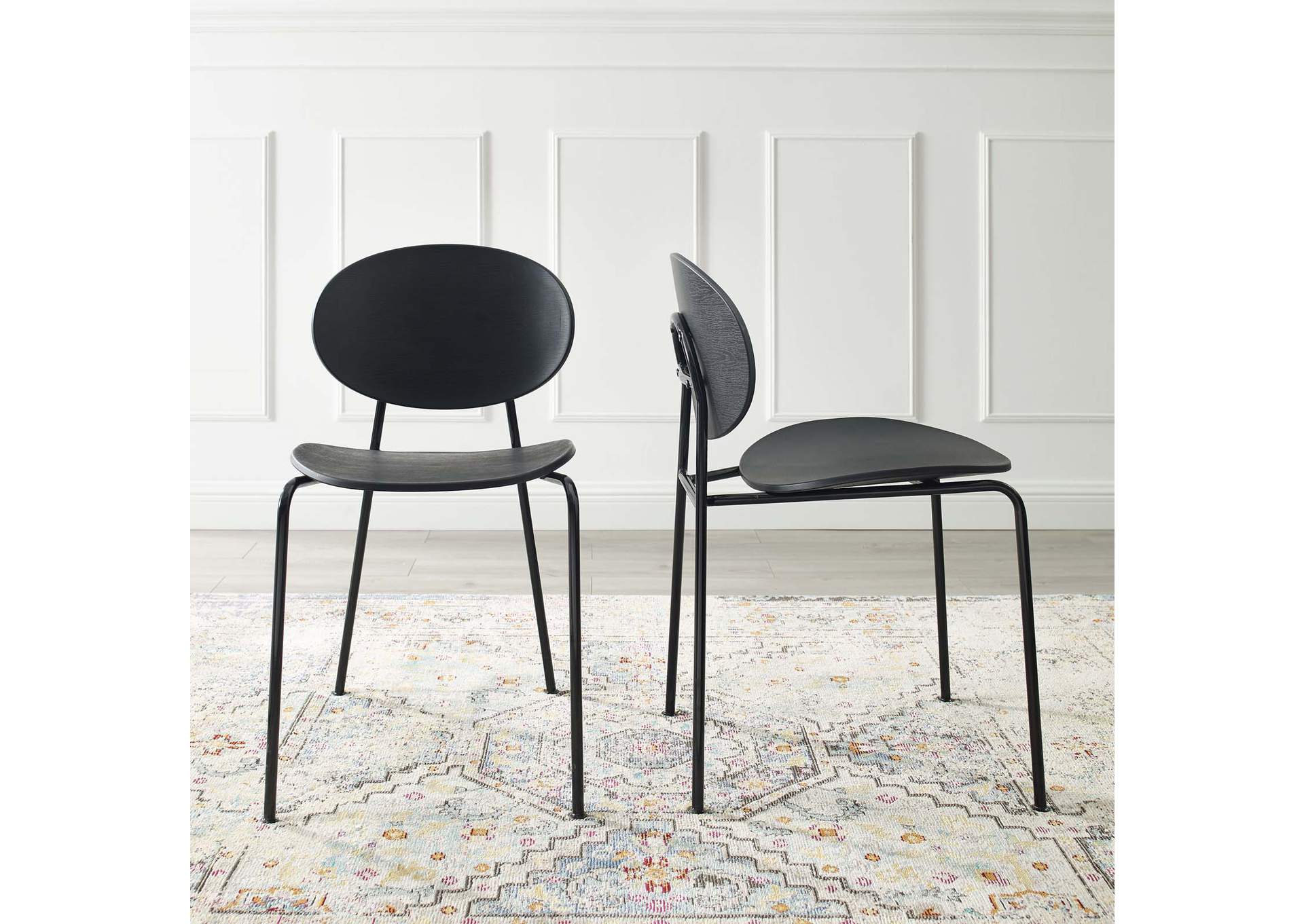 Black Palette Dining Side Chair [Set of 2],Modway