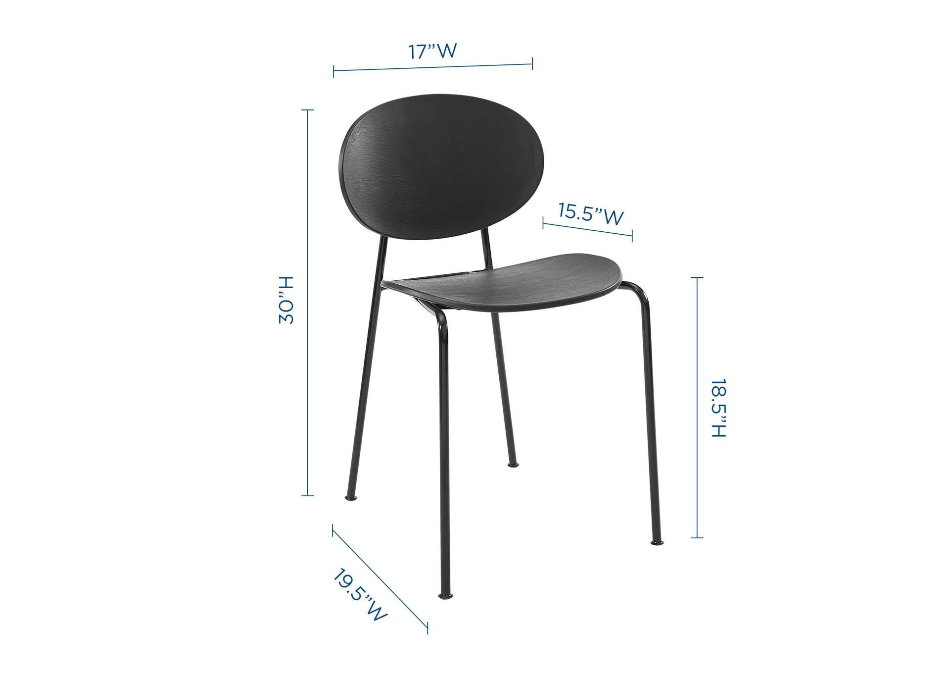 Black Palette Dining Side Chair [Set of 2],Modway