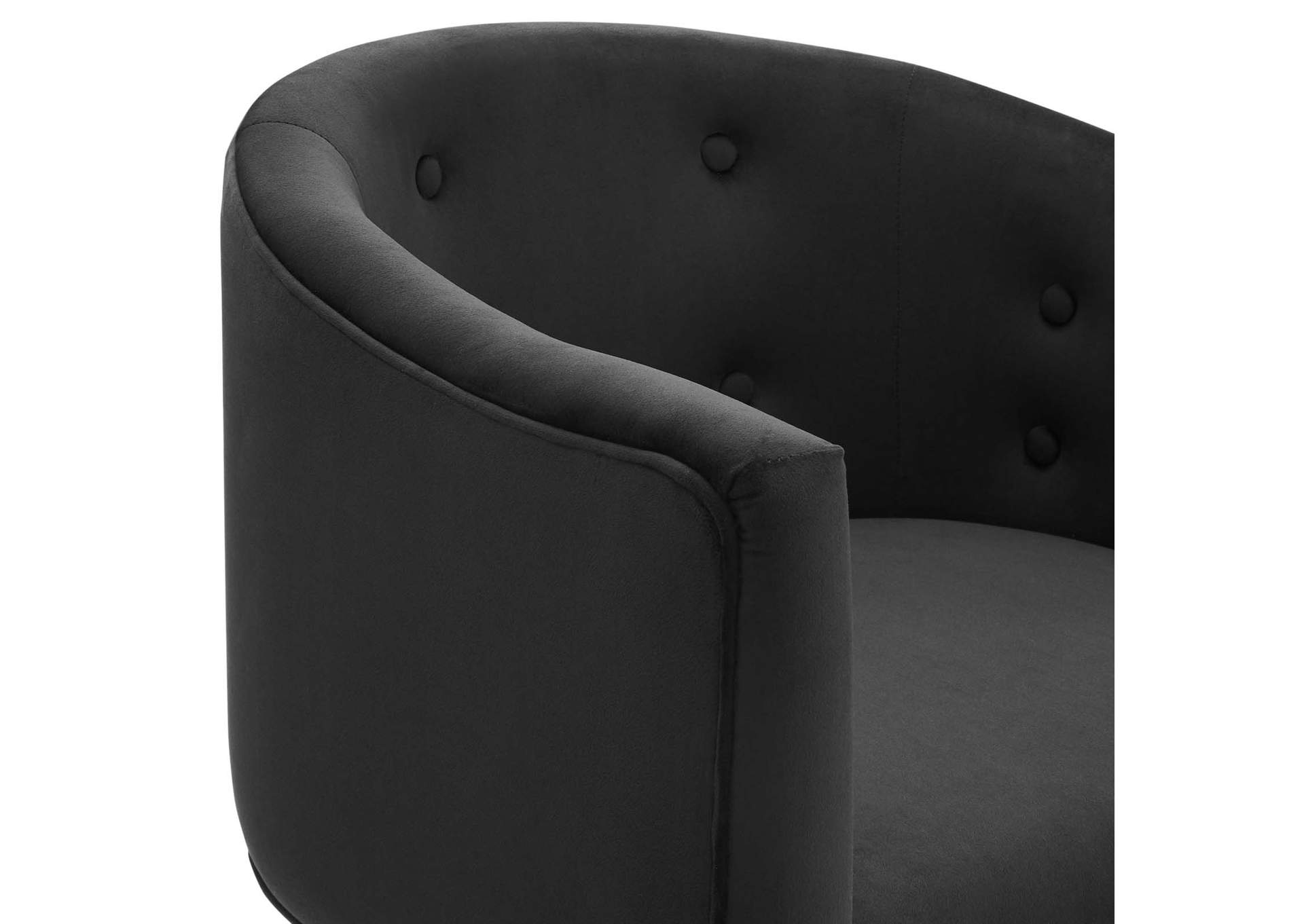 Black Savour Tufted Performance Velvet Accent Chair,Modway
