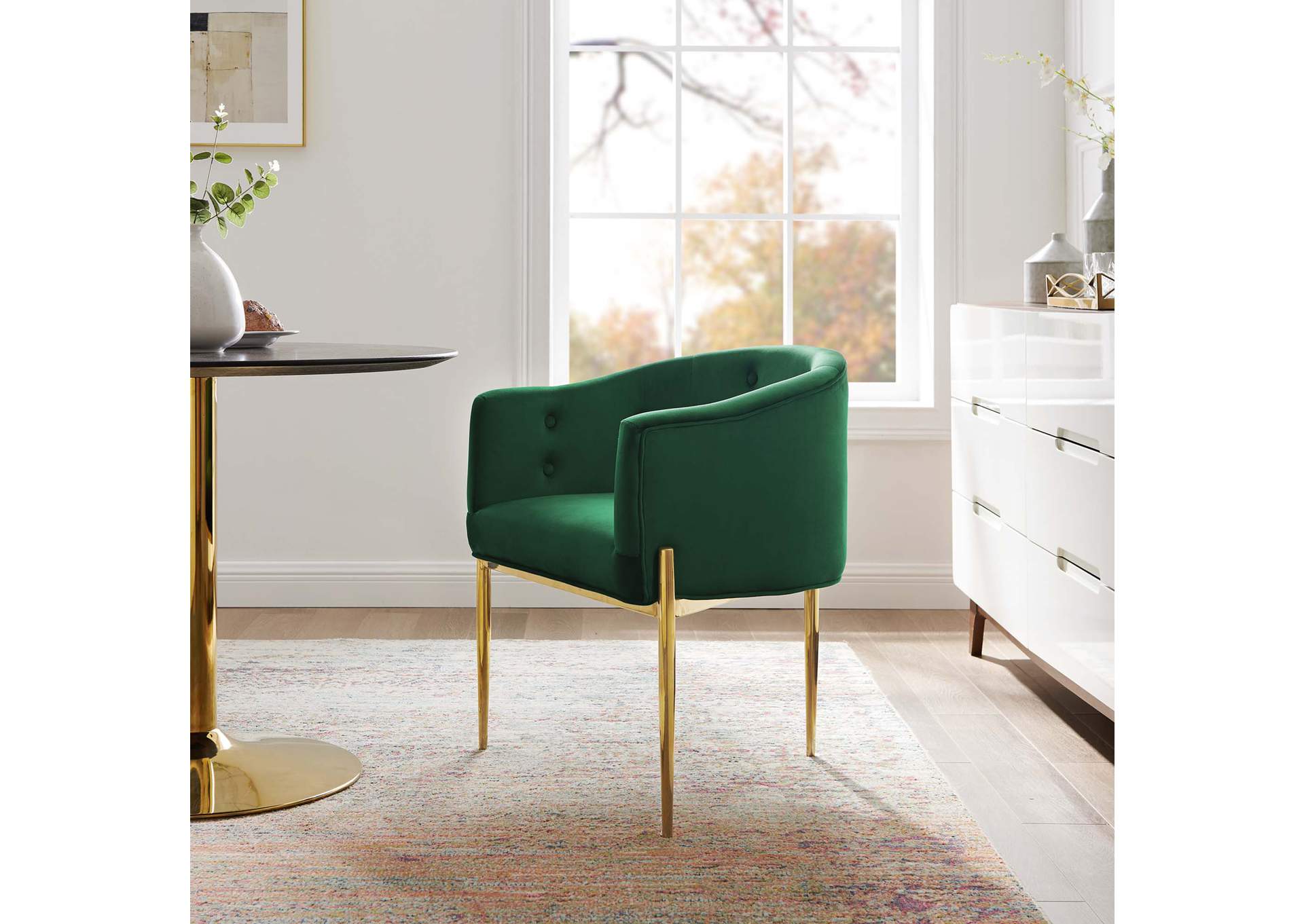 Emerald Savour Tufted Performance Velvet Accent Chair,Modway
