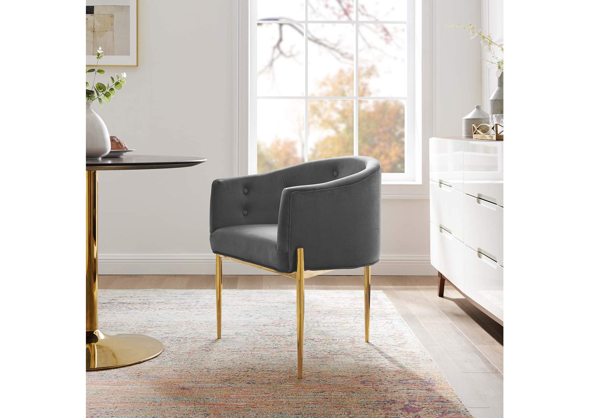 Gray Savour Tufted Performance Velvet Accent Chair,Modway