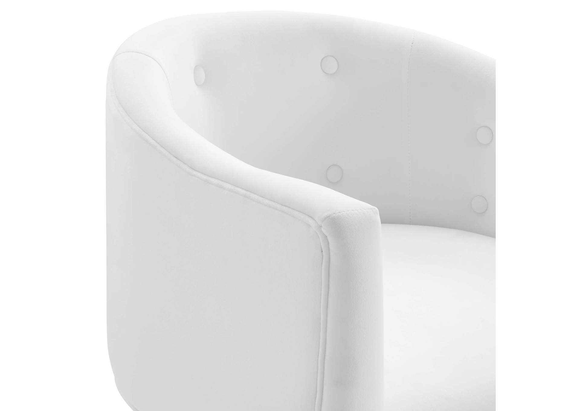 White Savour Tufted Performance Velvet Accent Chair,Modway